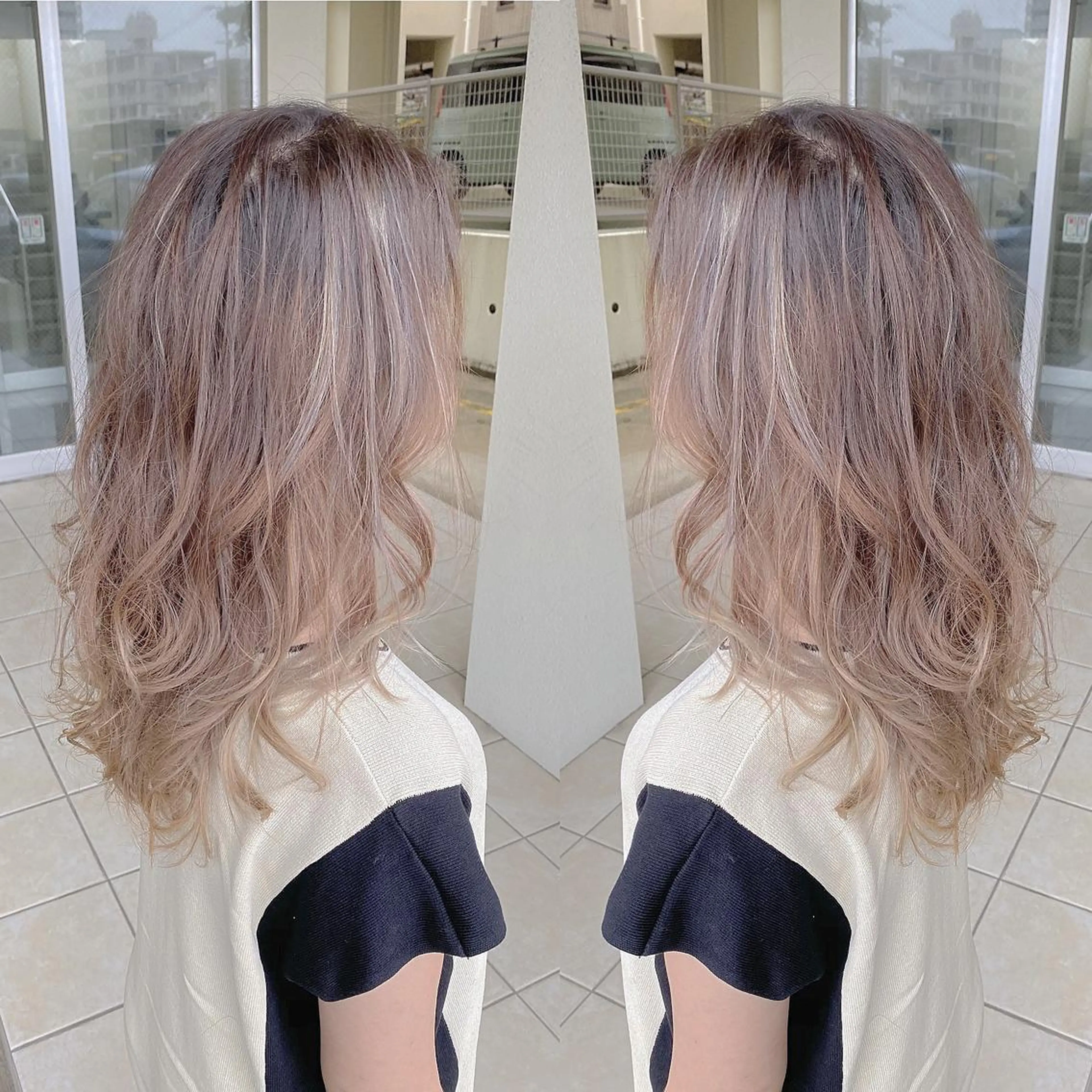 ミディアム カラー カット ヘアカラー grand juteのヘアスタイル