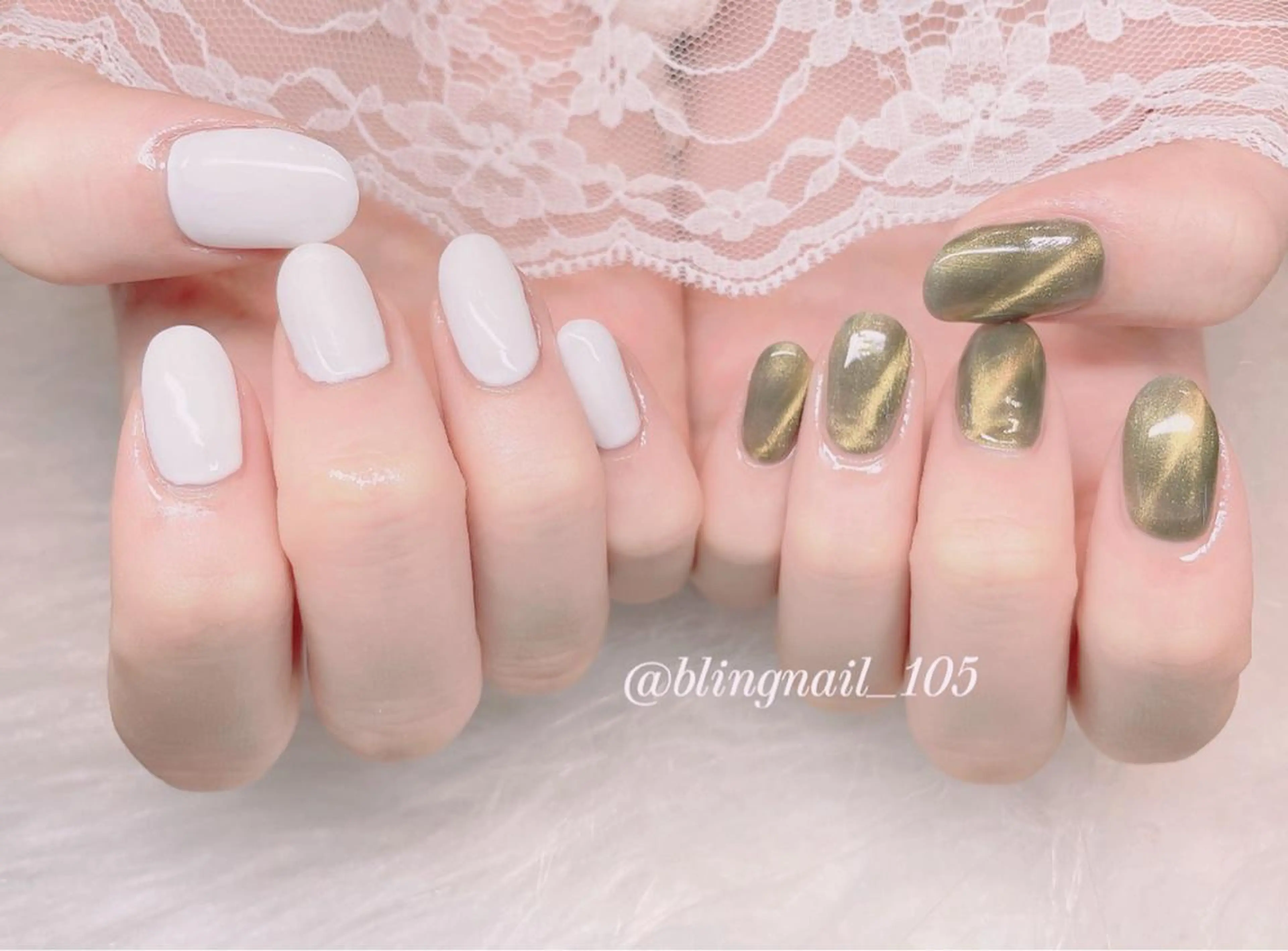 ネイル 23時まで❤︎韓国、 ワンホンネイルのネイルデザイン