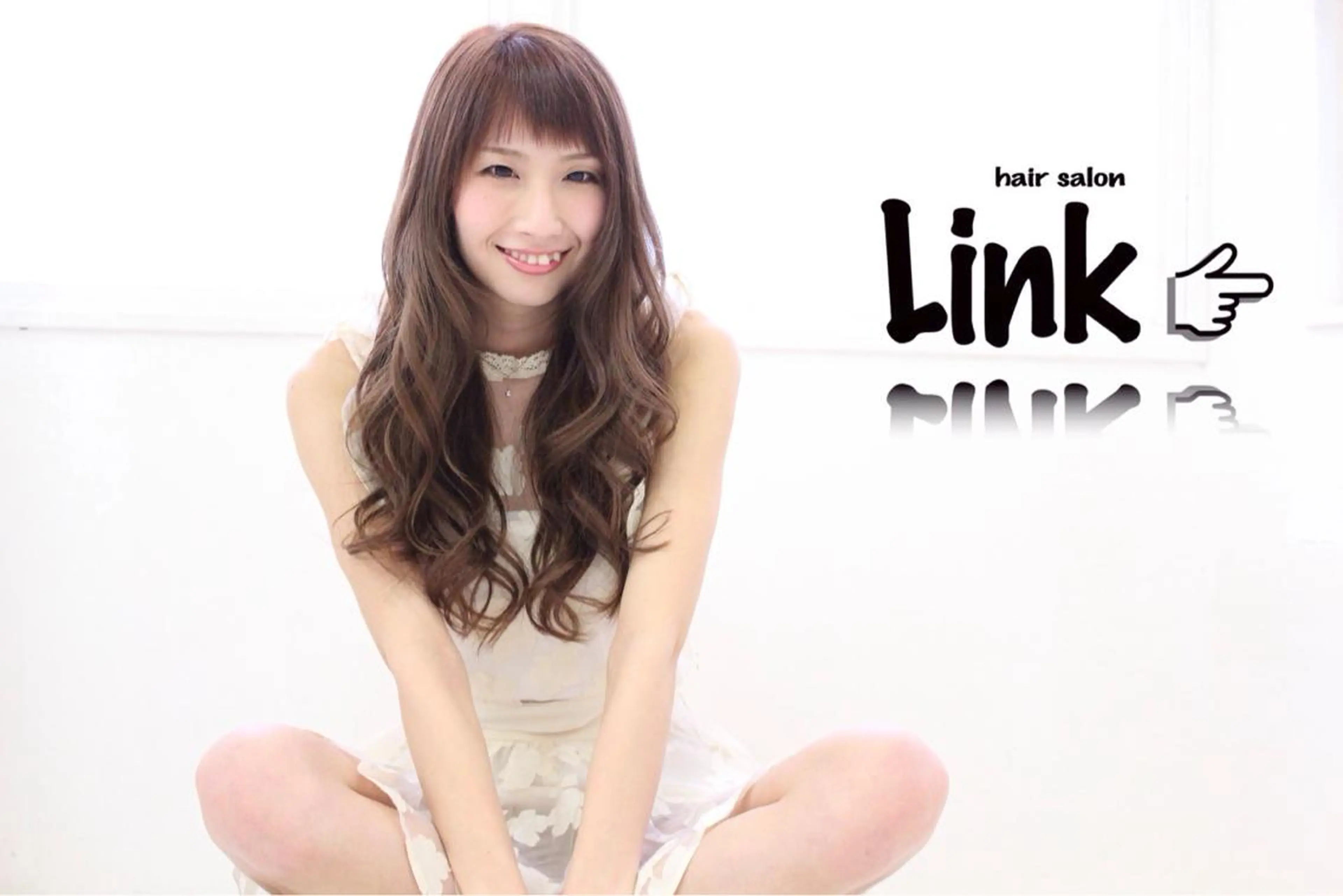 ロング シースルーバング hairsalon Linkのヘアスタイル