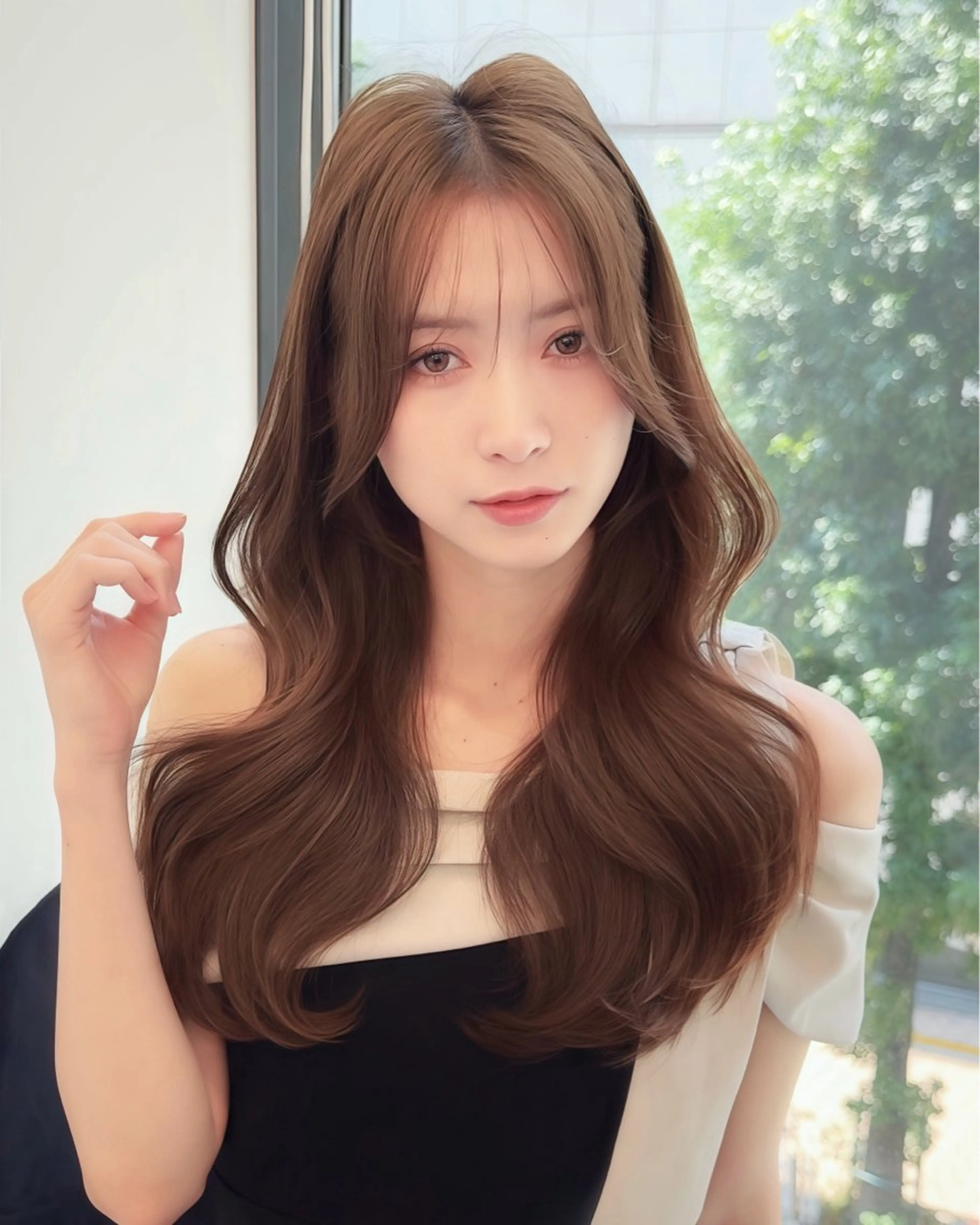 ロング カラー ヘアアレンジ ブリーチ ヘーゼル ブリーチなしカラー レイヤーカット ヘアカラー トリートメント ♦ブリーチなしカラー ×レイヤー♦中島良太のヘアスタイル