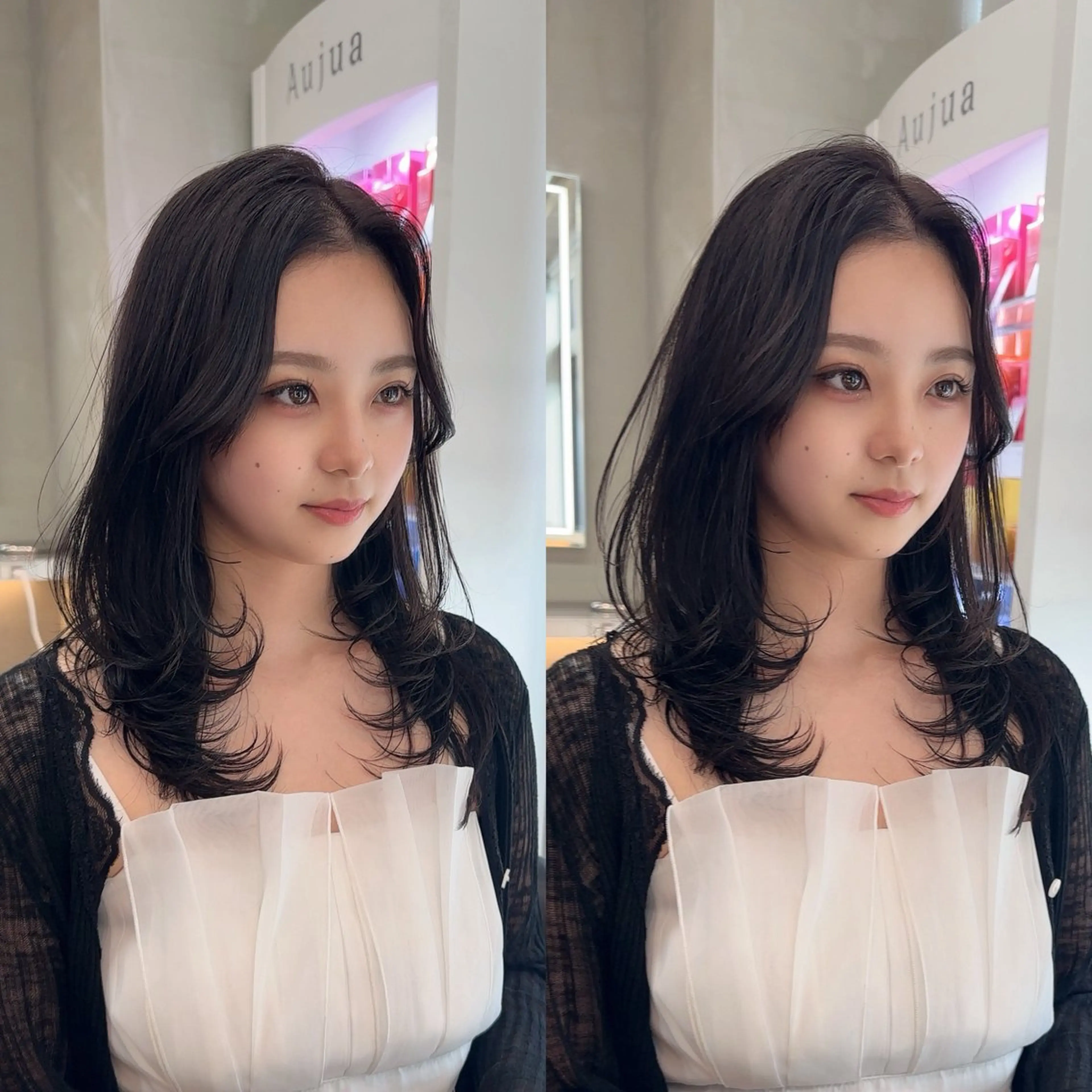 ミディアム カット ヘアカラー トリートメント ✨髪質改善特化✨副 店長椎葉信乃介のヘアスタイル