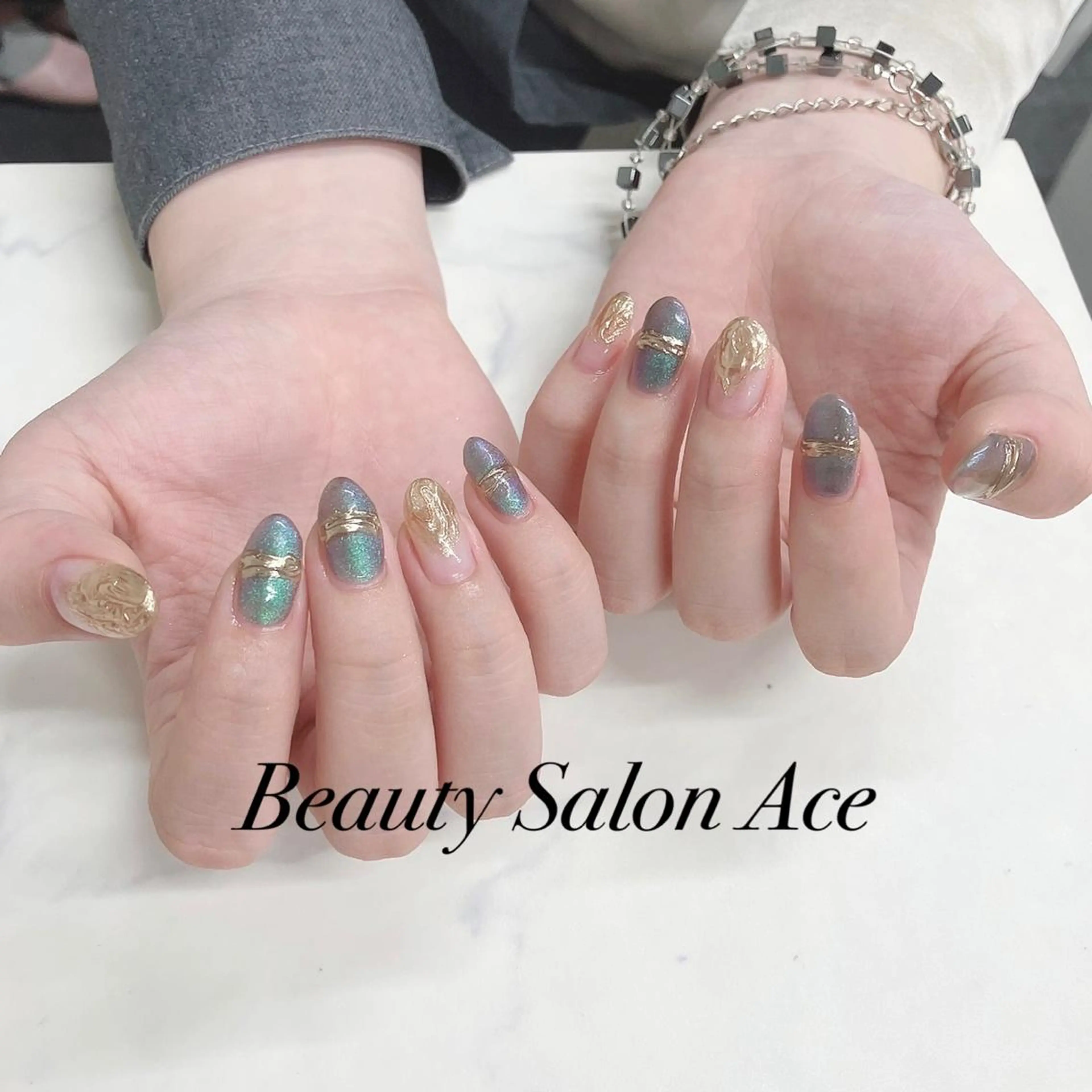 ネイル マグネットネイル メンズネイル ニュアンスネイル ハンドネイル ハンドケア 池袋フィルイン Ace♡Nailのネイルデザイン