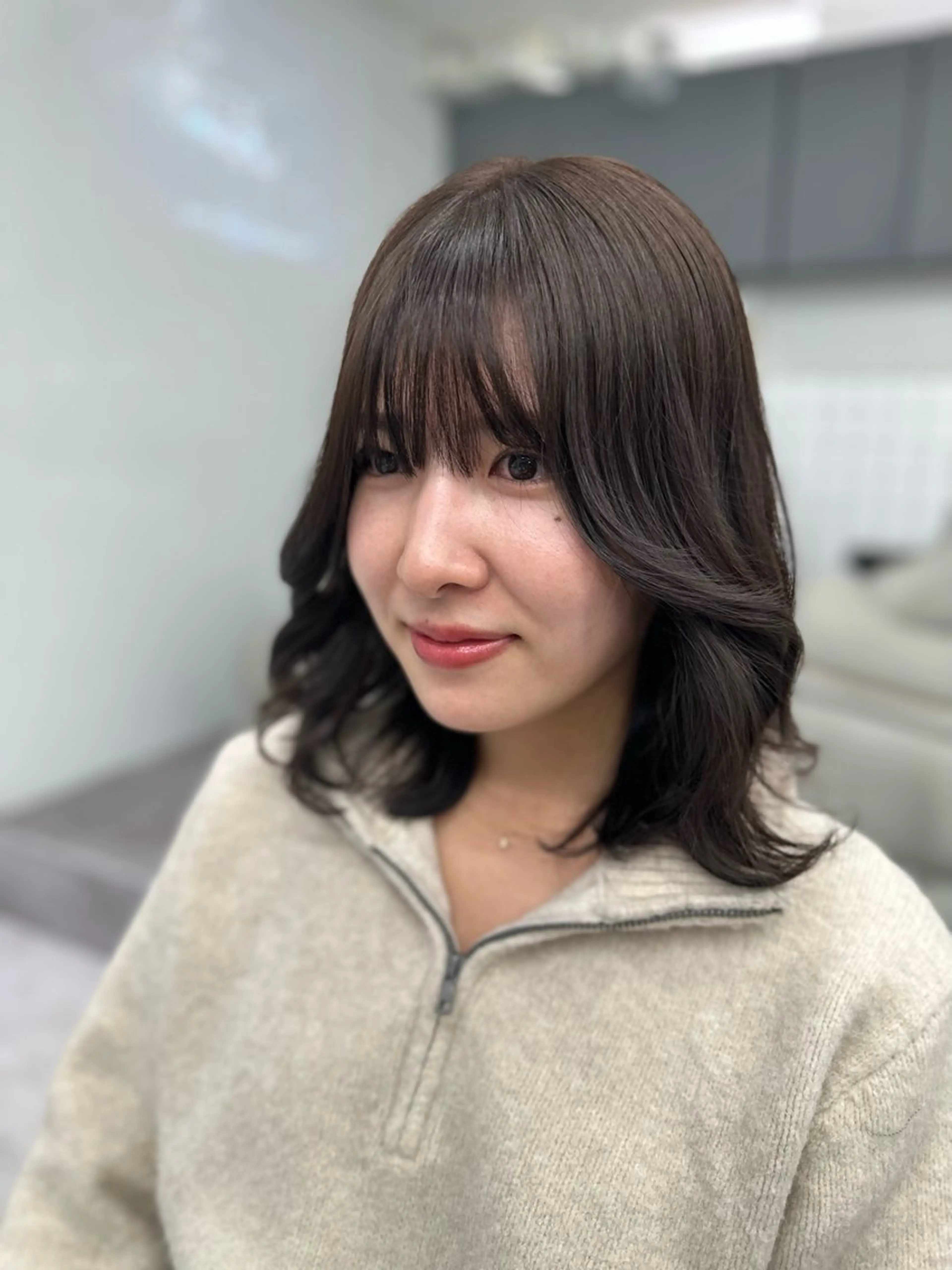 ミディアム 前髪顔まわりカット 🌈中村海聖のヘアスタイル