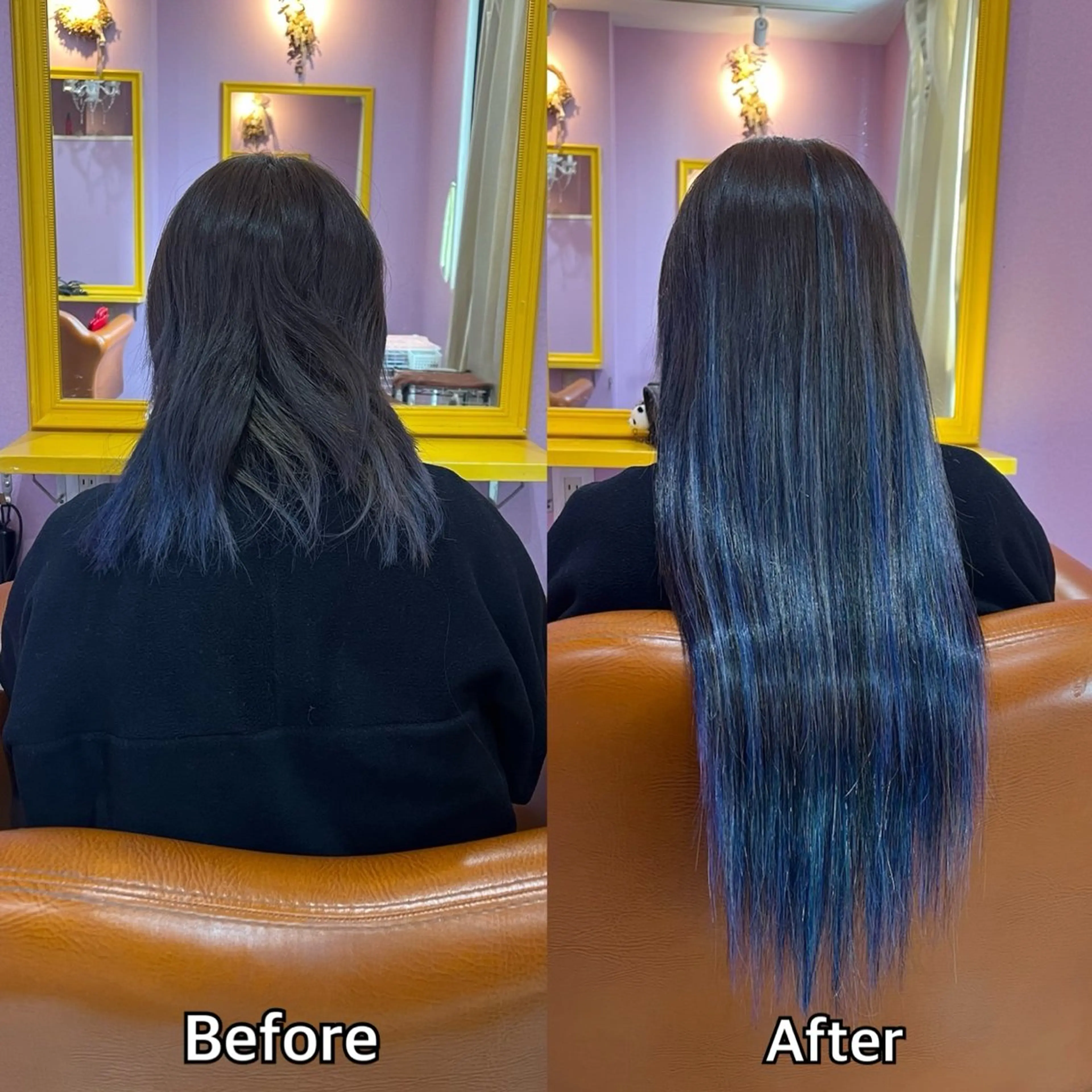 ロング シール+ちび編み込み エクステ梅田🐨のヘアスタイル