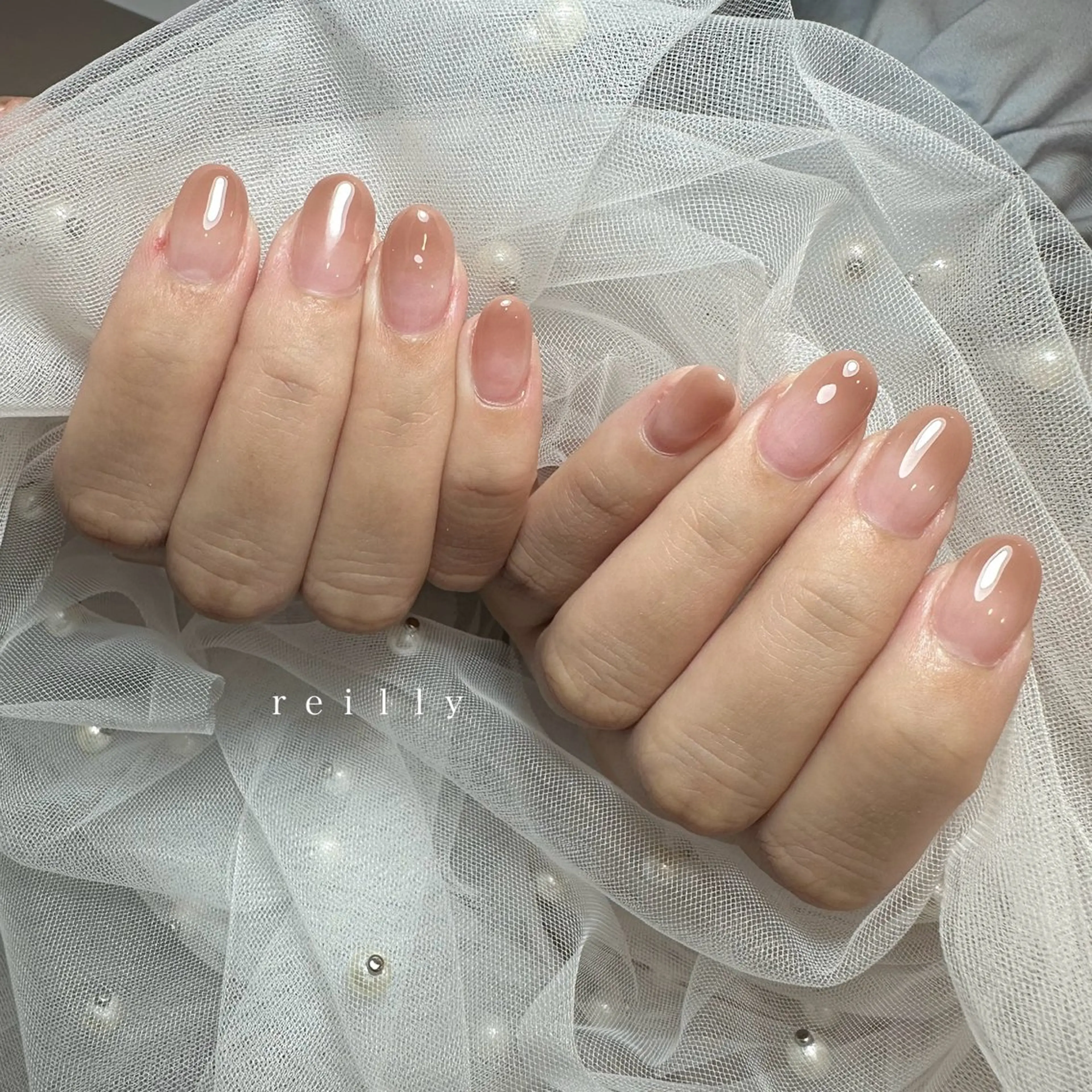 ネイル チークネイル 長さ出し フットネイル フレンチネイル ジェルネイル Reilly nail.所属・Reillynail みさきのネイルデザイン