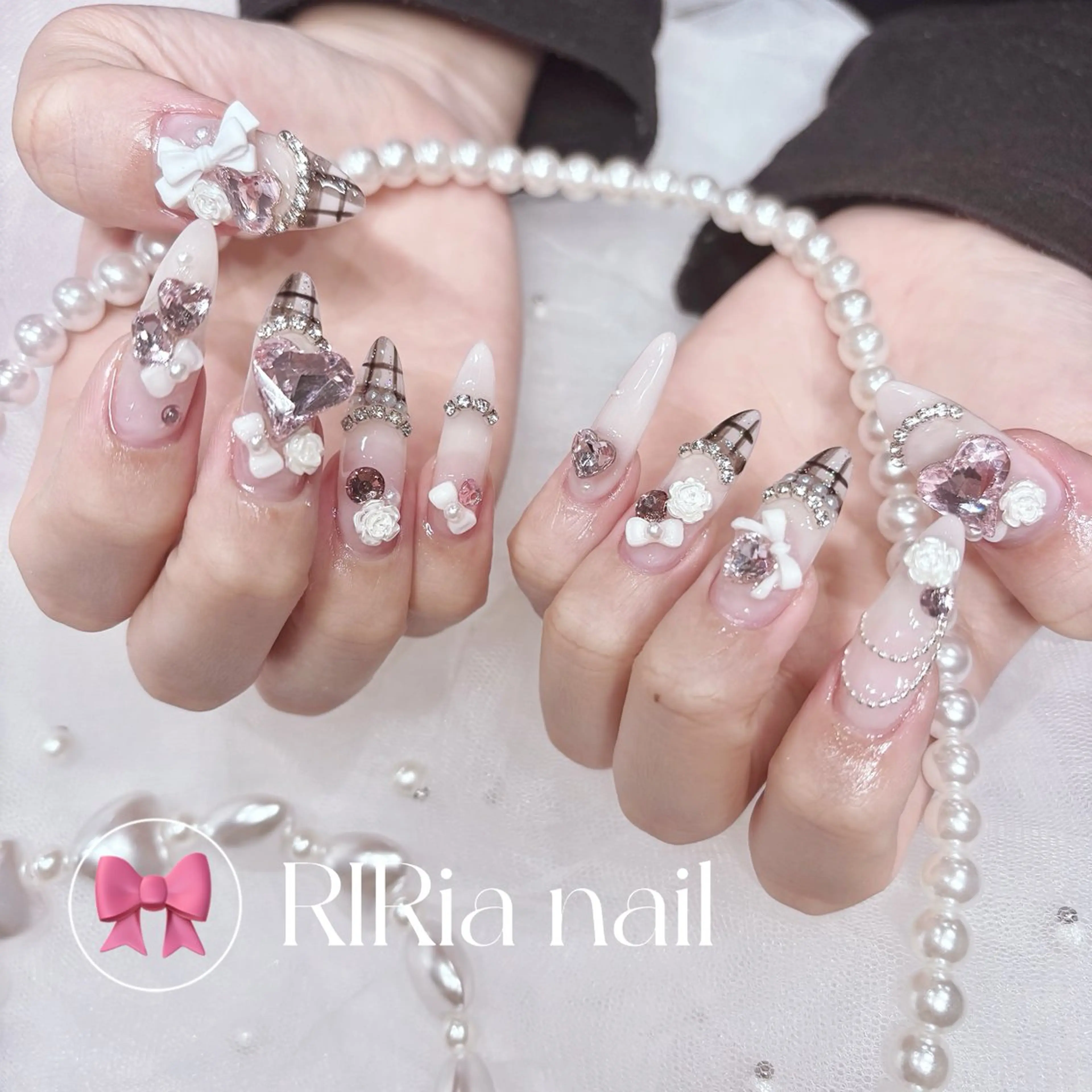 ネイル リボン ハンドネイル 🎀RIRia nail🎀のネイルデザイン