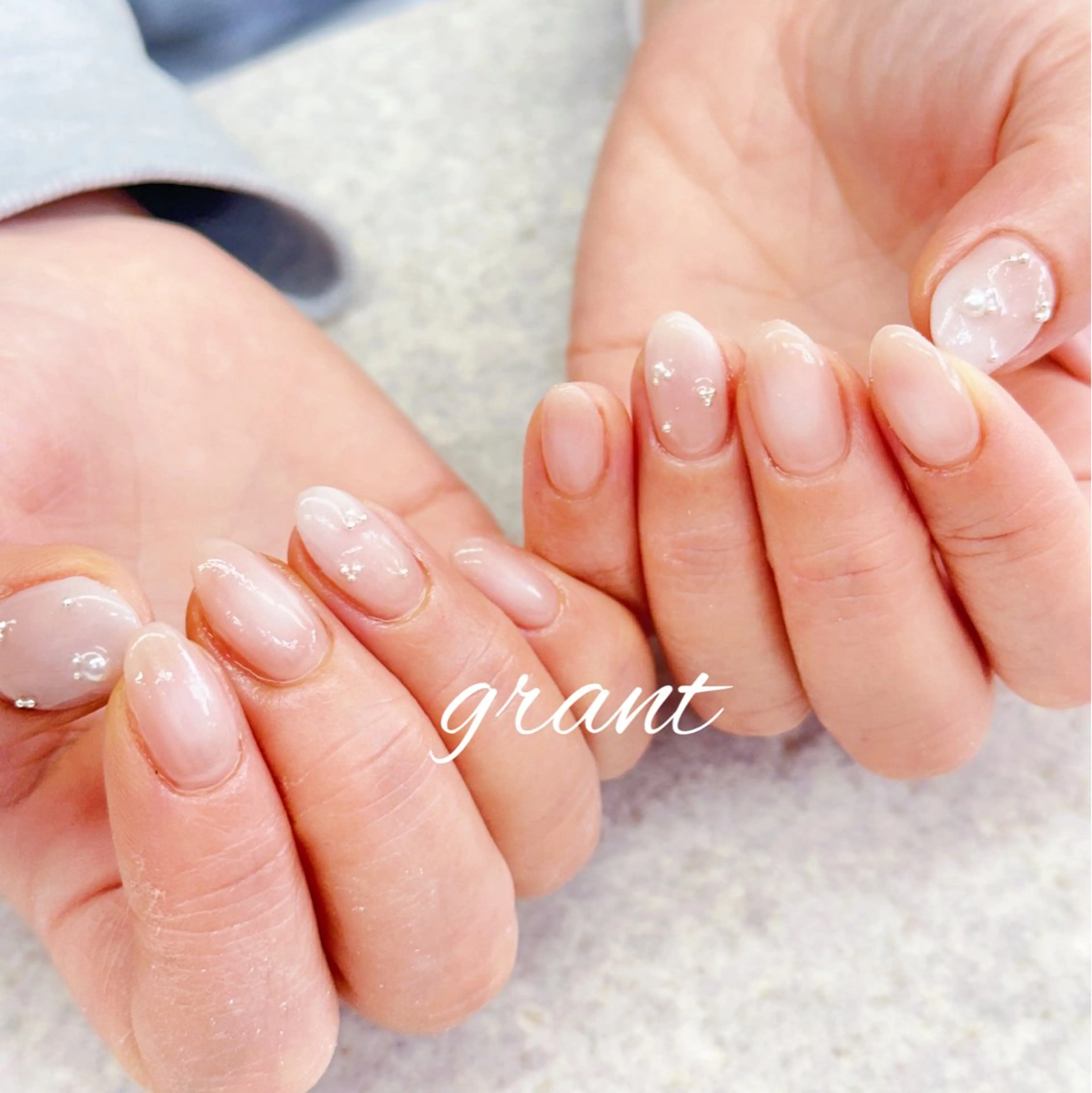 ネイル チークネイル グラデーション 冬ネイル nailsalon grantのネイルデザイン