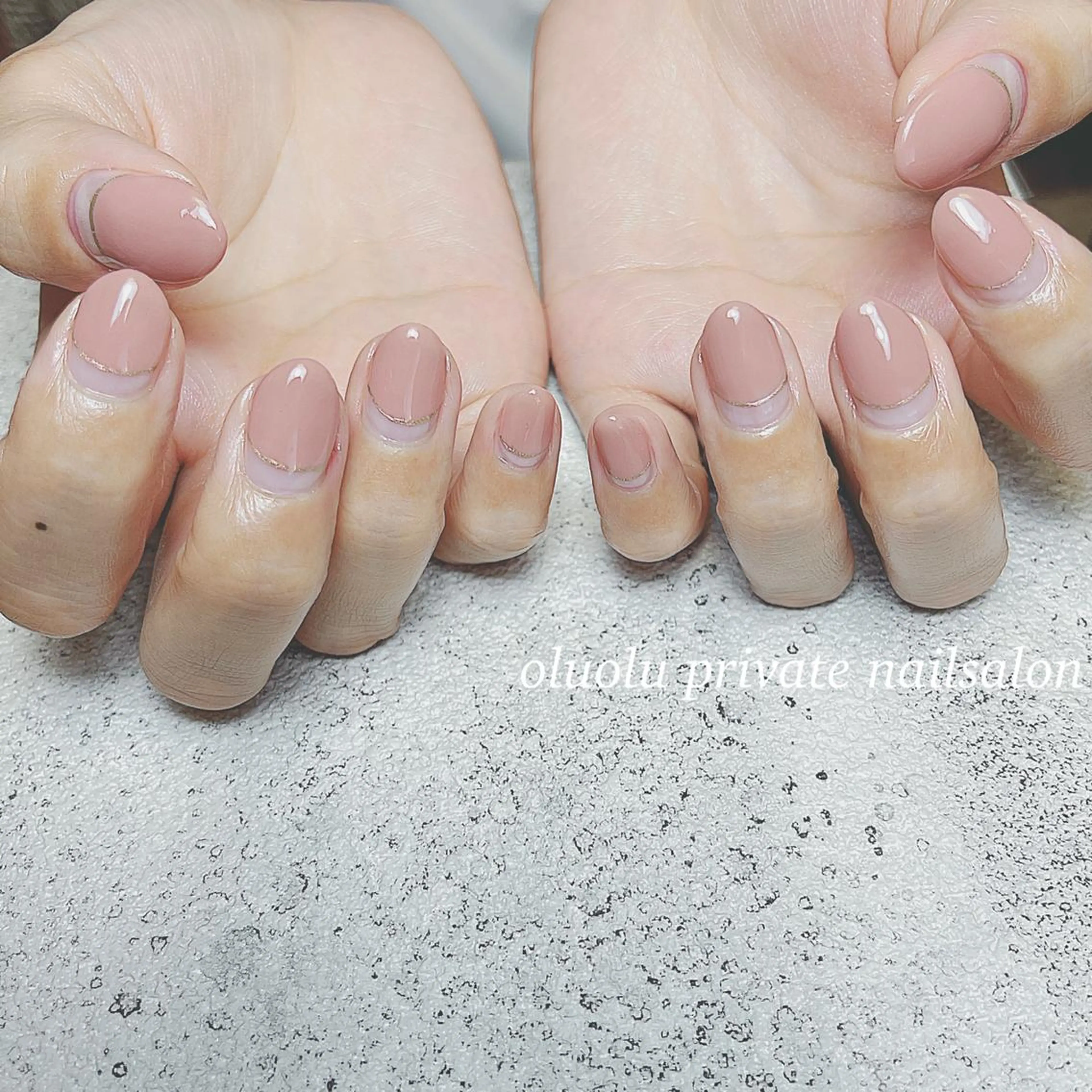 ネイル アートネイル ブラウン フットネイル フレンチネイル ジェルネイル ハンドネイル 大村 紬華のネイルデザイン