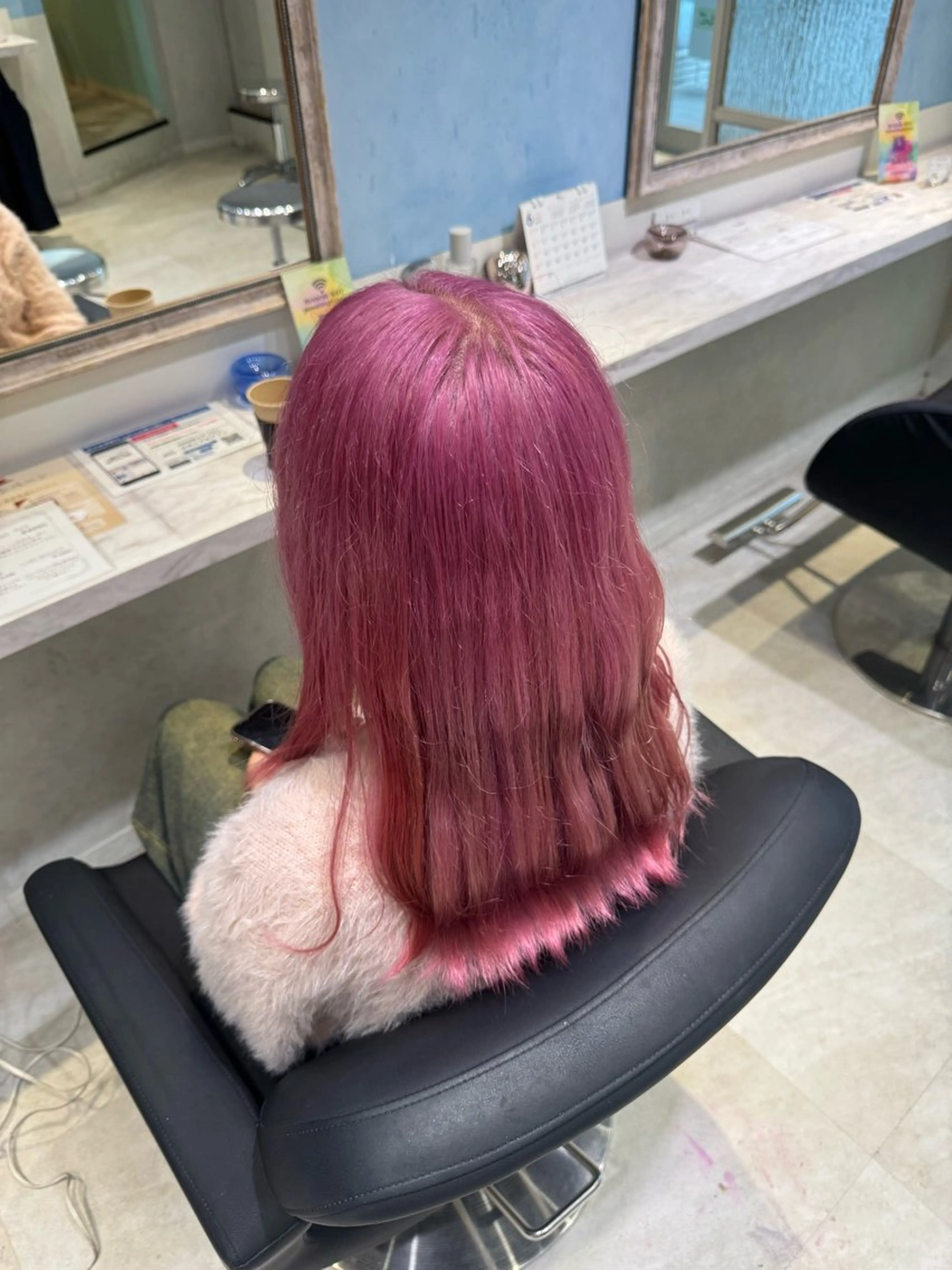 ロング カラー ブリーチ ケアブリーチ ケアカラー ピンクカラー 髪質改善 ヘアカラー トリートメント 🦋ブリーチ/カラー 専門AYA💖のヘアスタイル
