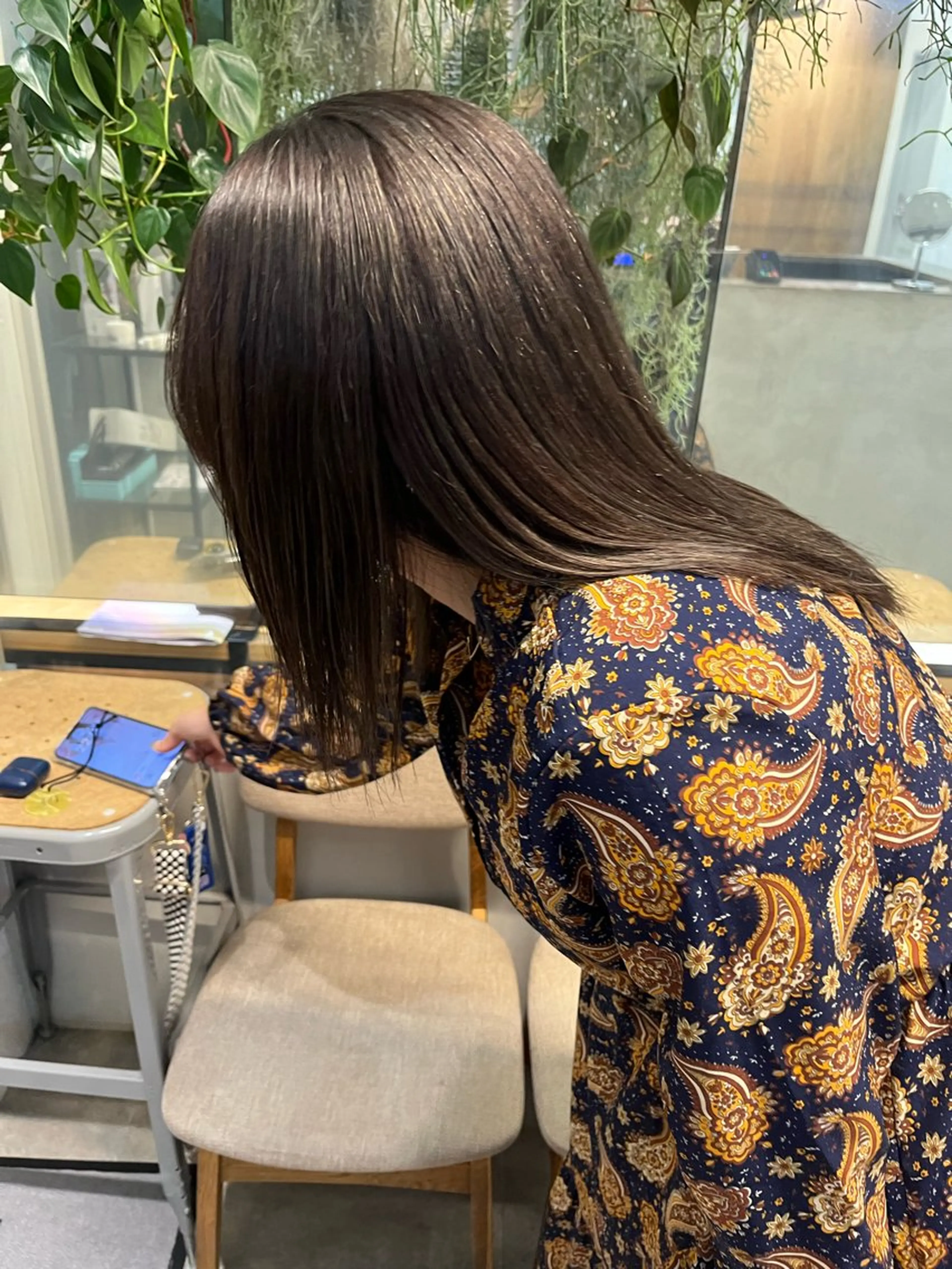 ミディアム カラー ブリーチなしWカラー /赤み消し/トモキのヘアスタイル