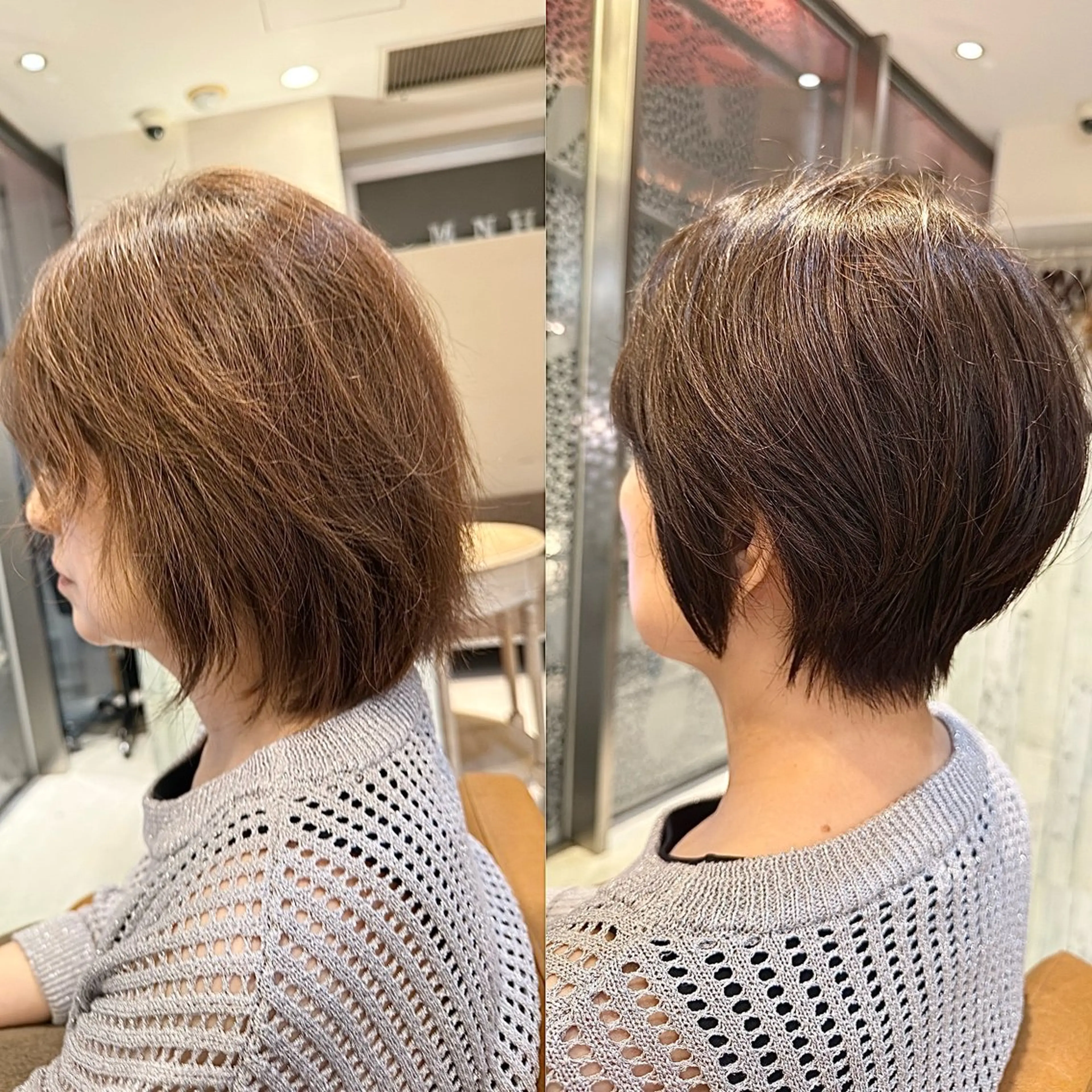 ショート くせ毛 卒業式のヘアスタイル ショートヘア 頭から整える美容師 松田のヘアスタイル