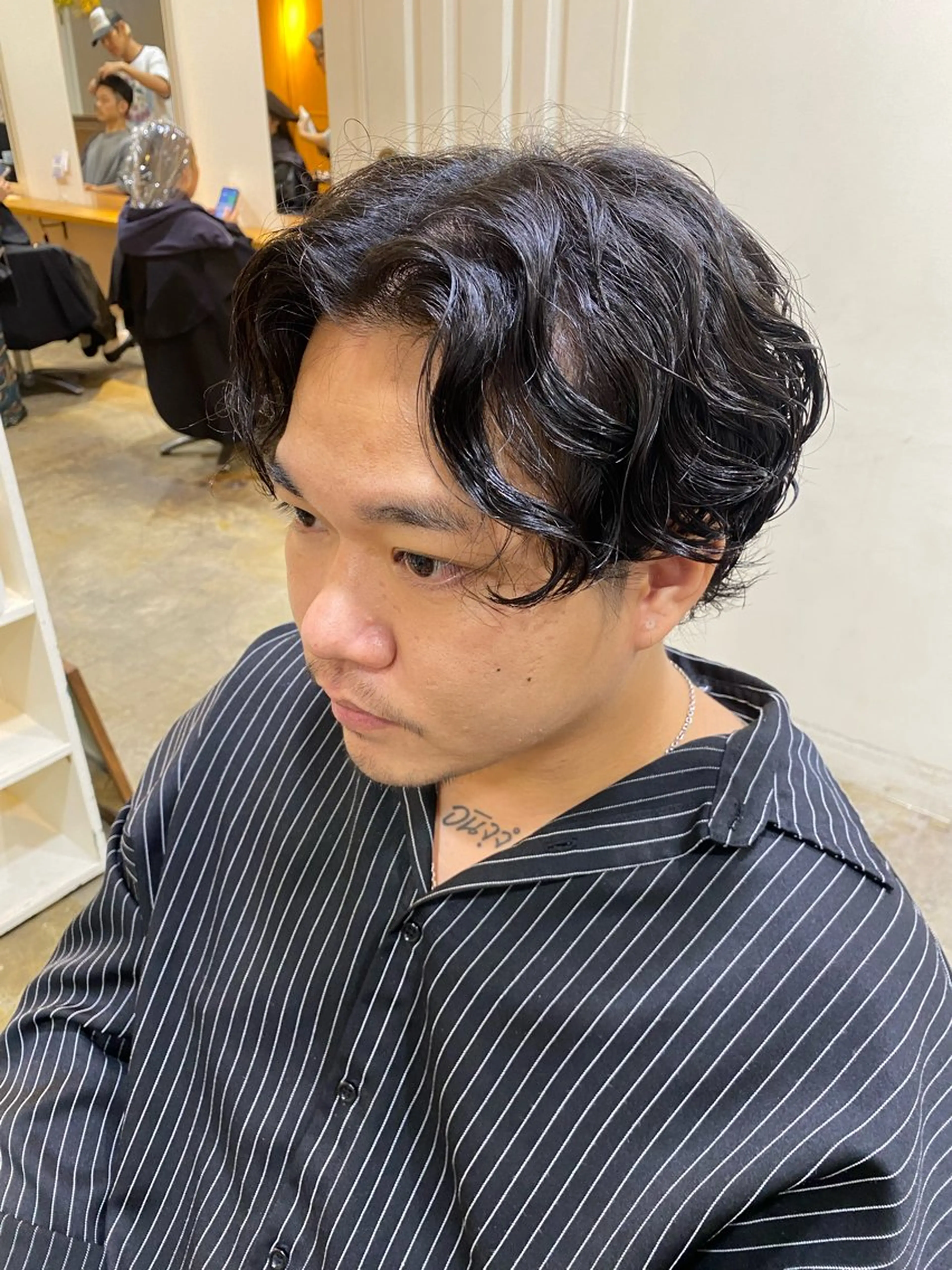 ショート パーマ メンズ カット パーマ トリートメント レイヤーボブ/ 艶カラー/サナ🌼のヘアスタイル