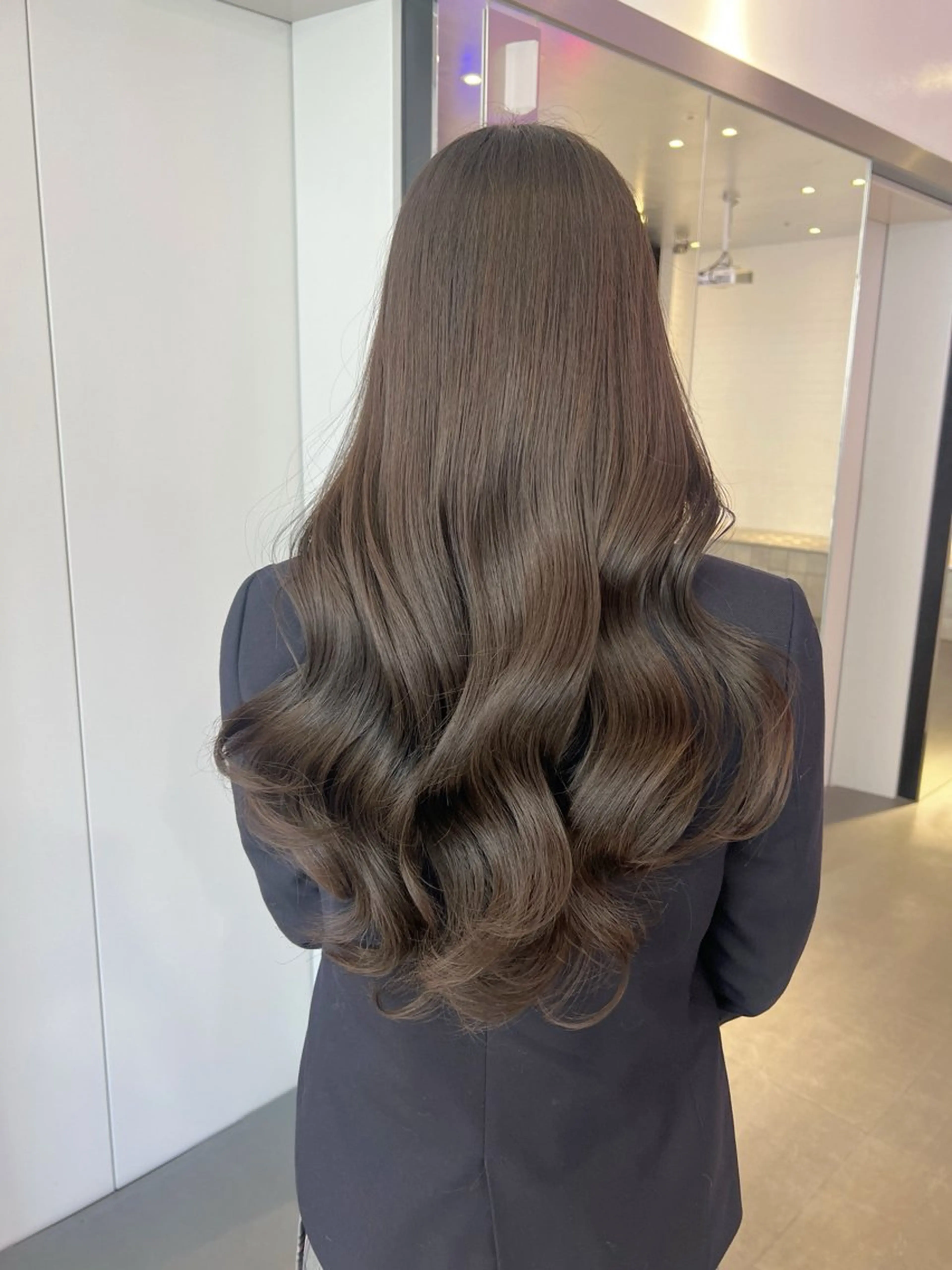 ロング カラー ヘアアレンジ オリーブカラー 天神レイヤーカット No.1💖マユカのヘアスタイル