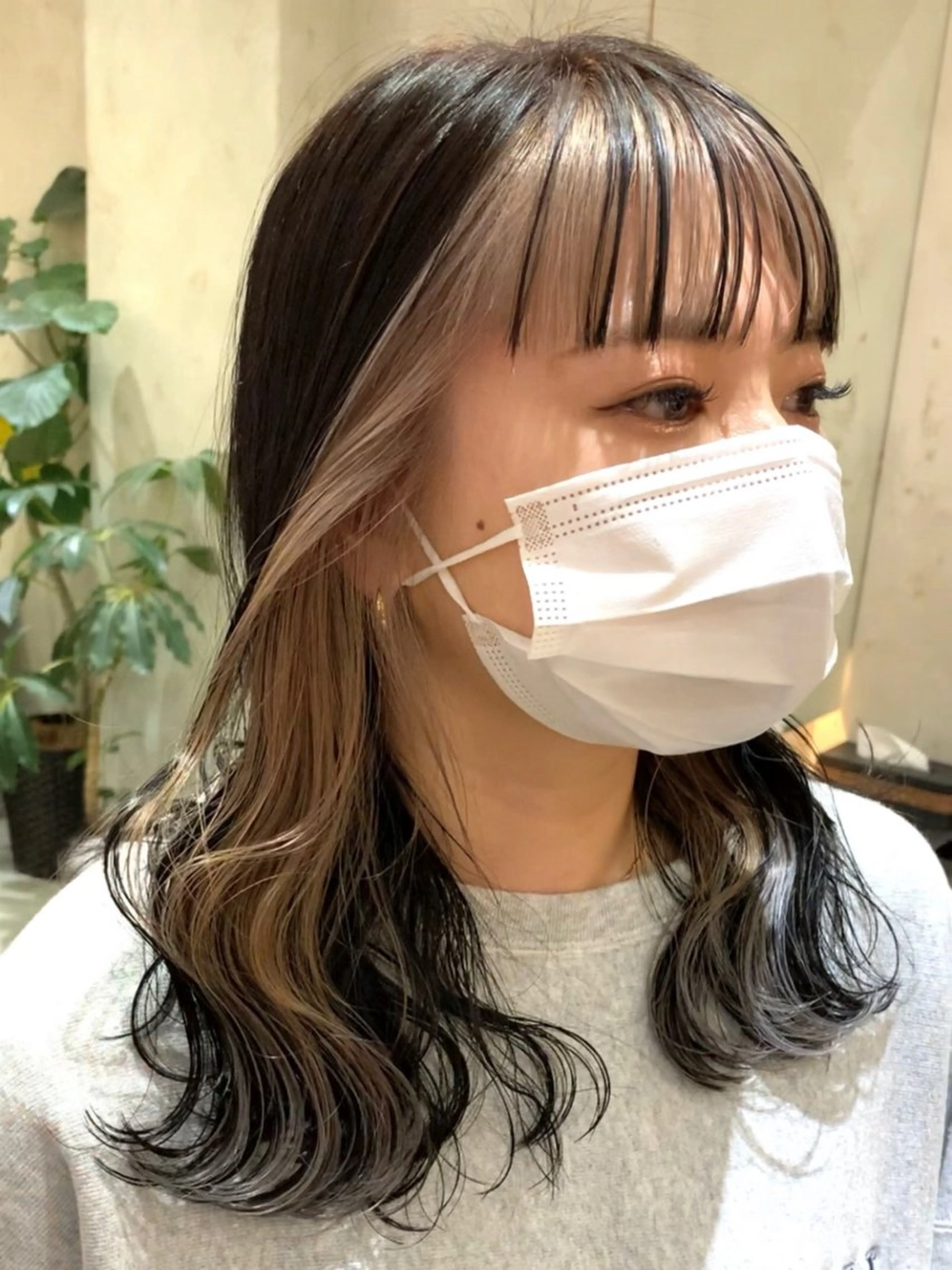 セミロング カラー 韓国ヘア/艶カラー /田中悠佑のヘアスタイル