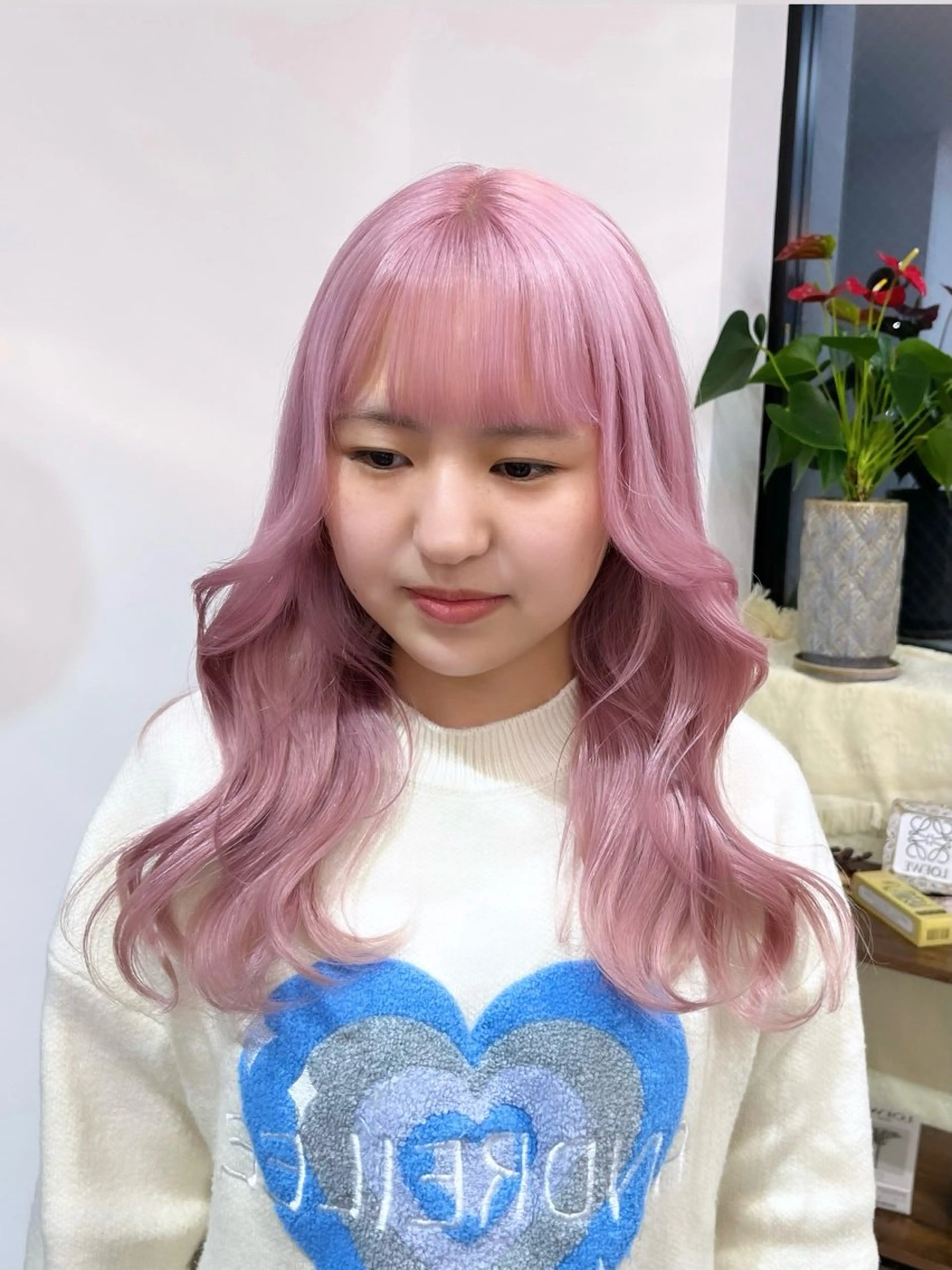 ロング カラー ブリーチ ピンクカラー ホワイトピンク 🐺ウルフ×ハイトー ン🖤Yukinoのヘアスタイル