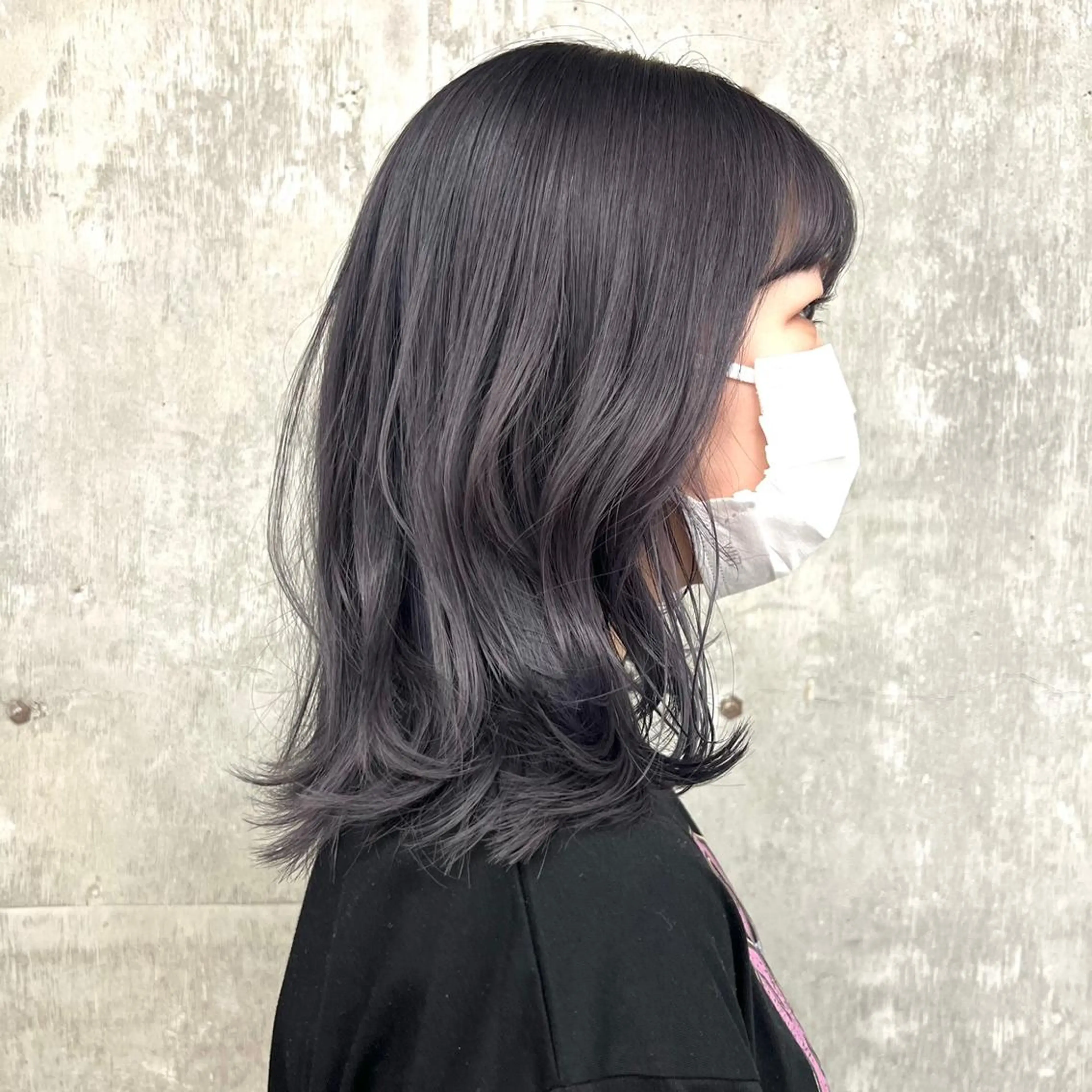 ミディアム カラー グレージュ ラベンダーカラー ラベンダーグレージュ ラベンダーグレー 韓国ヘア /男女☘️ 細江 美紅のヘアスタイル