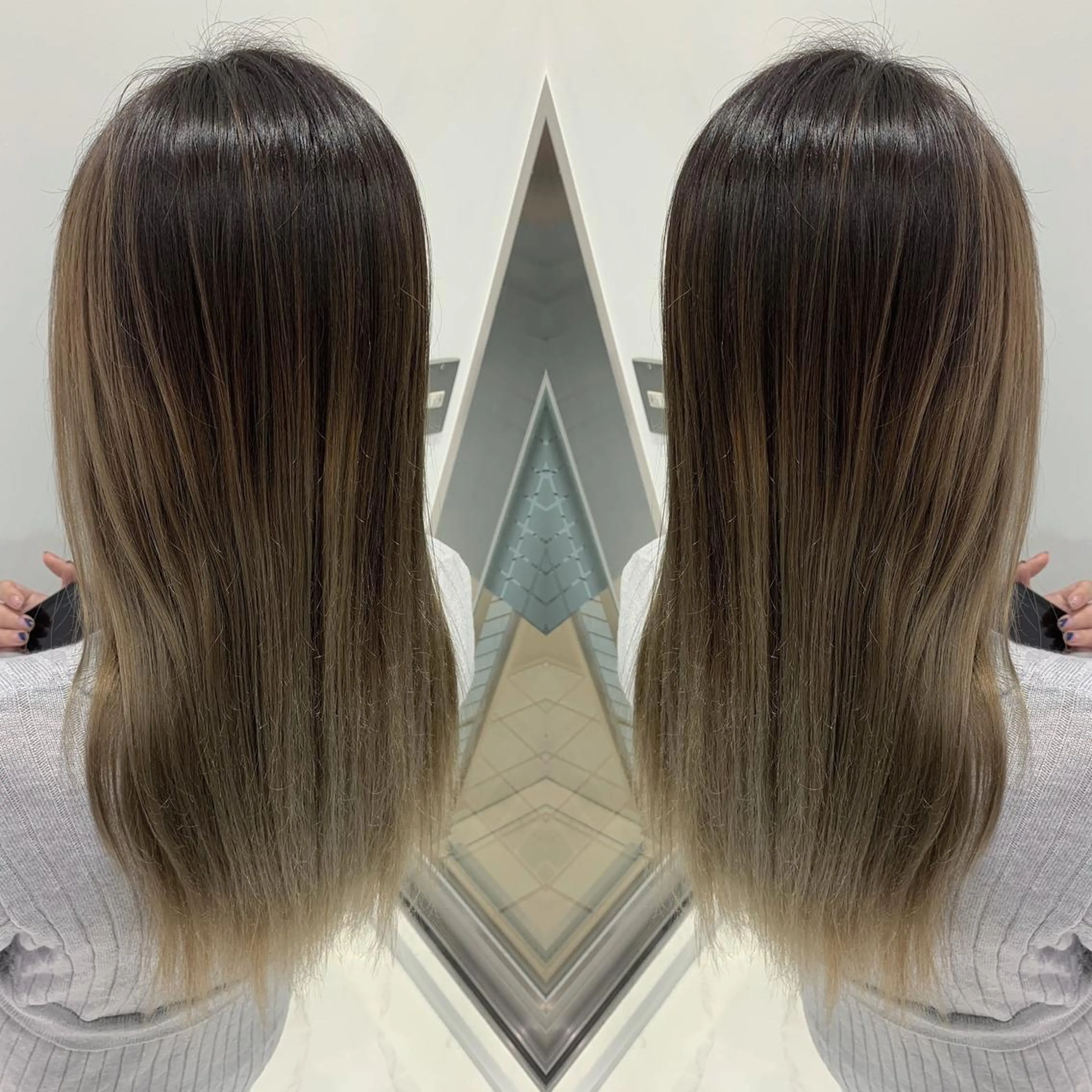 ロング カラー バレイヤージュ レイヤーカット カット ヘアカラー N° jillva ♦️川端裕司♦️のヘアスタイル