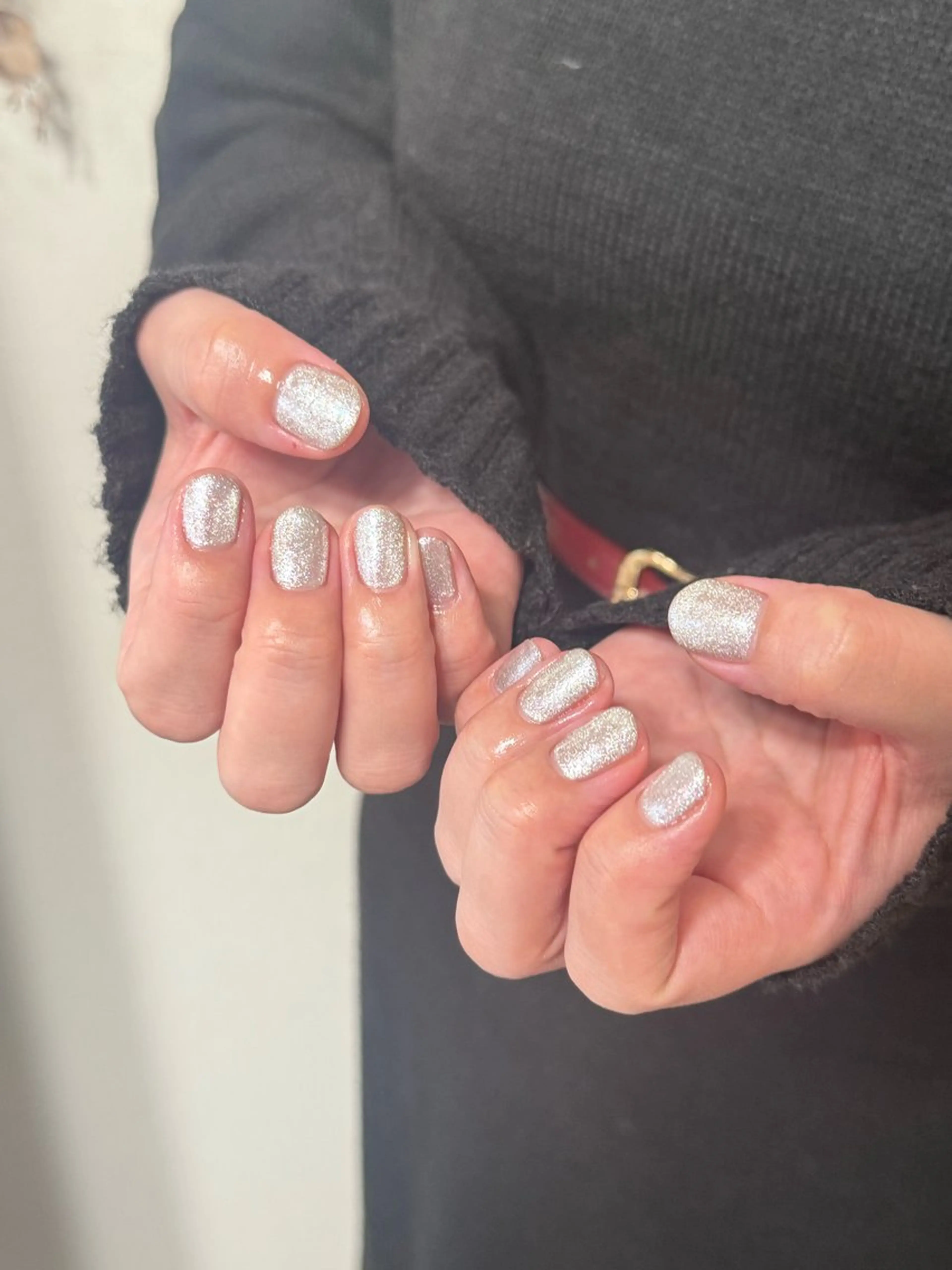 ネイル キラキラネイル マグネットネイル 冬ネイル ハンドネイル miel nailのネイルデザイン