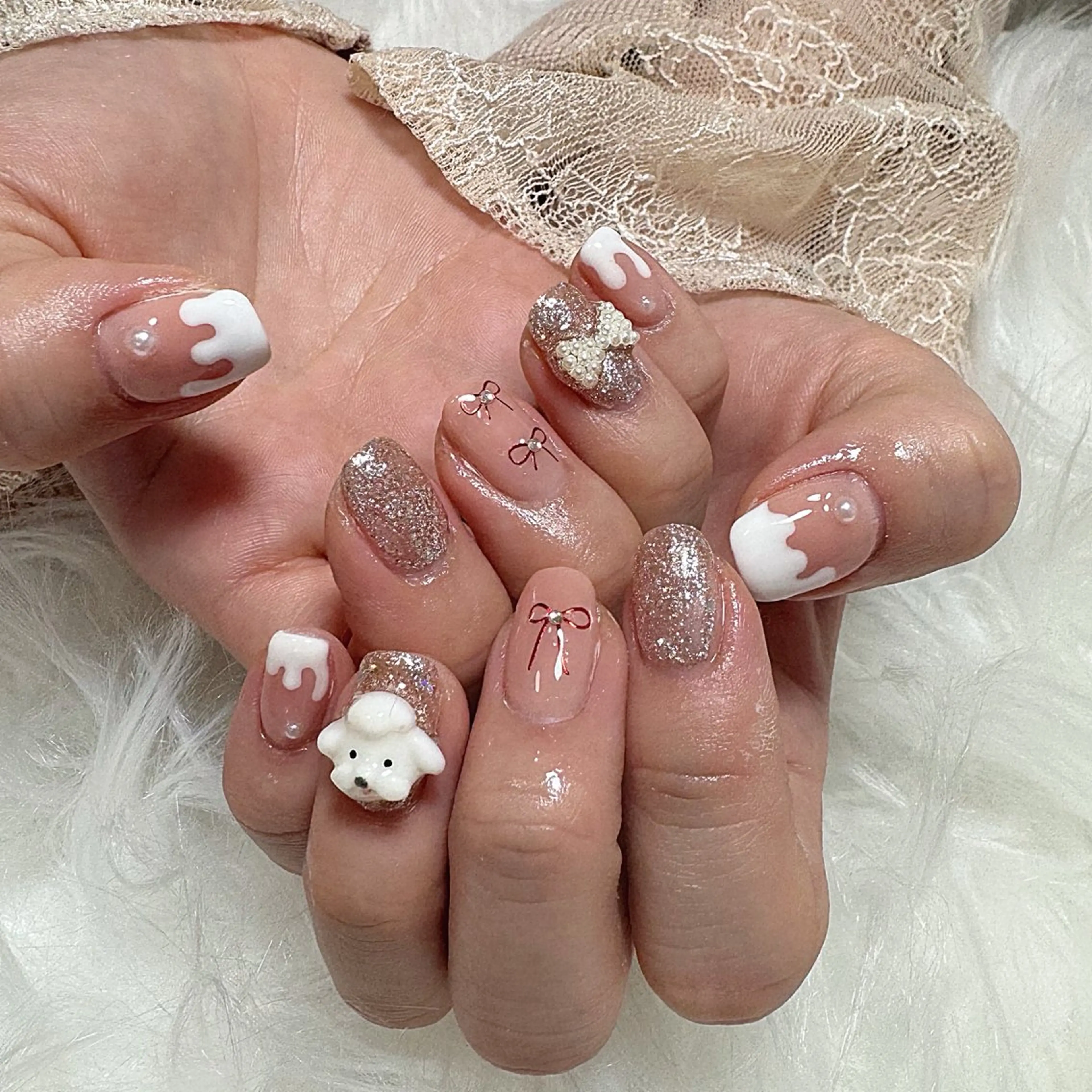 ネイル シュシュ 🎀 girly nailのネイルデザイン