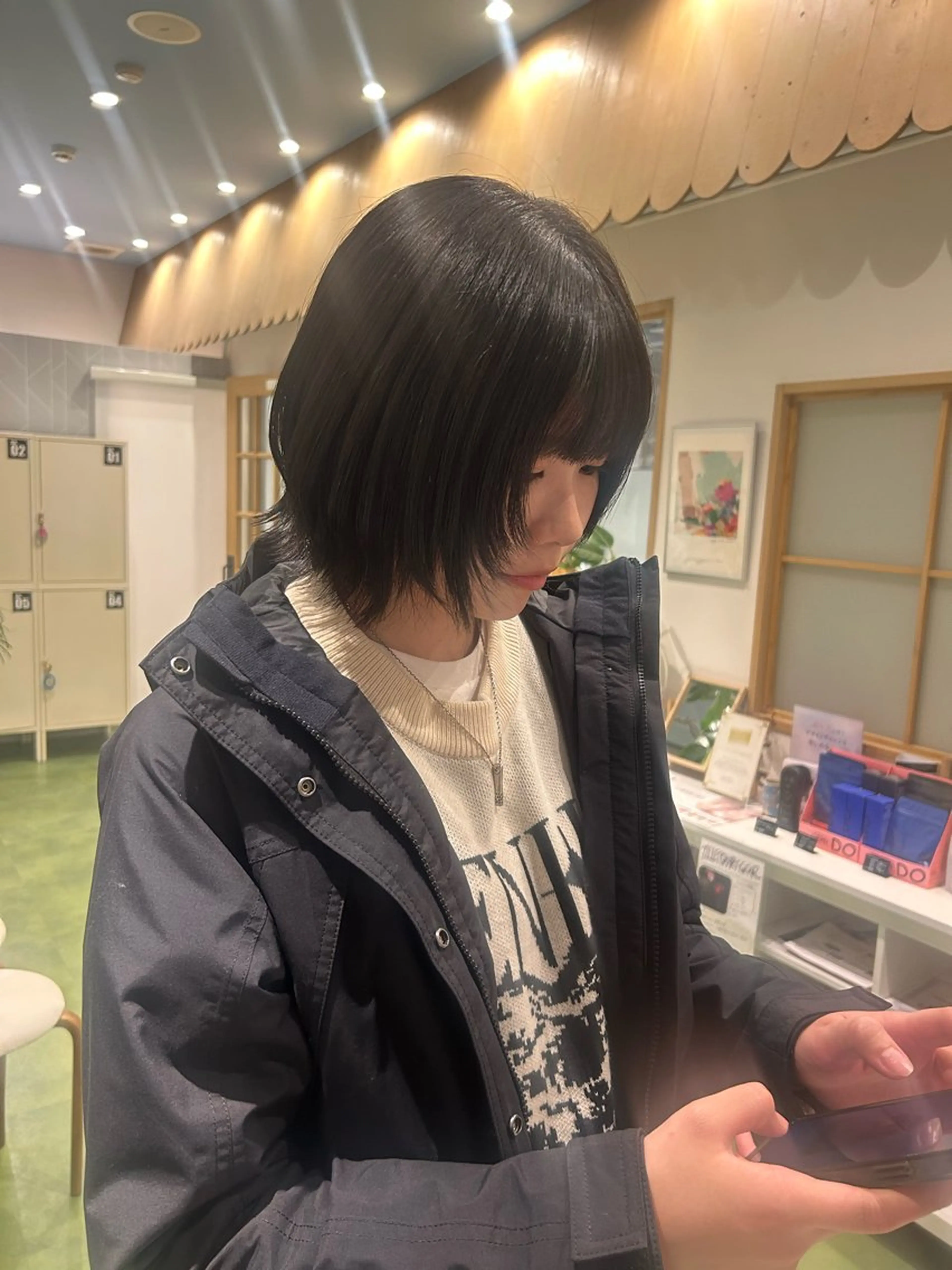 ミディアム ボブ 顔まわりレイヤー レイヤーカット 外ハネヘア moi所属・野田 千聖のヘアスタイル