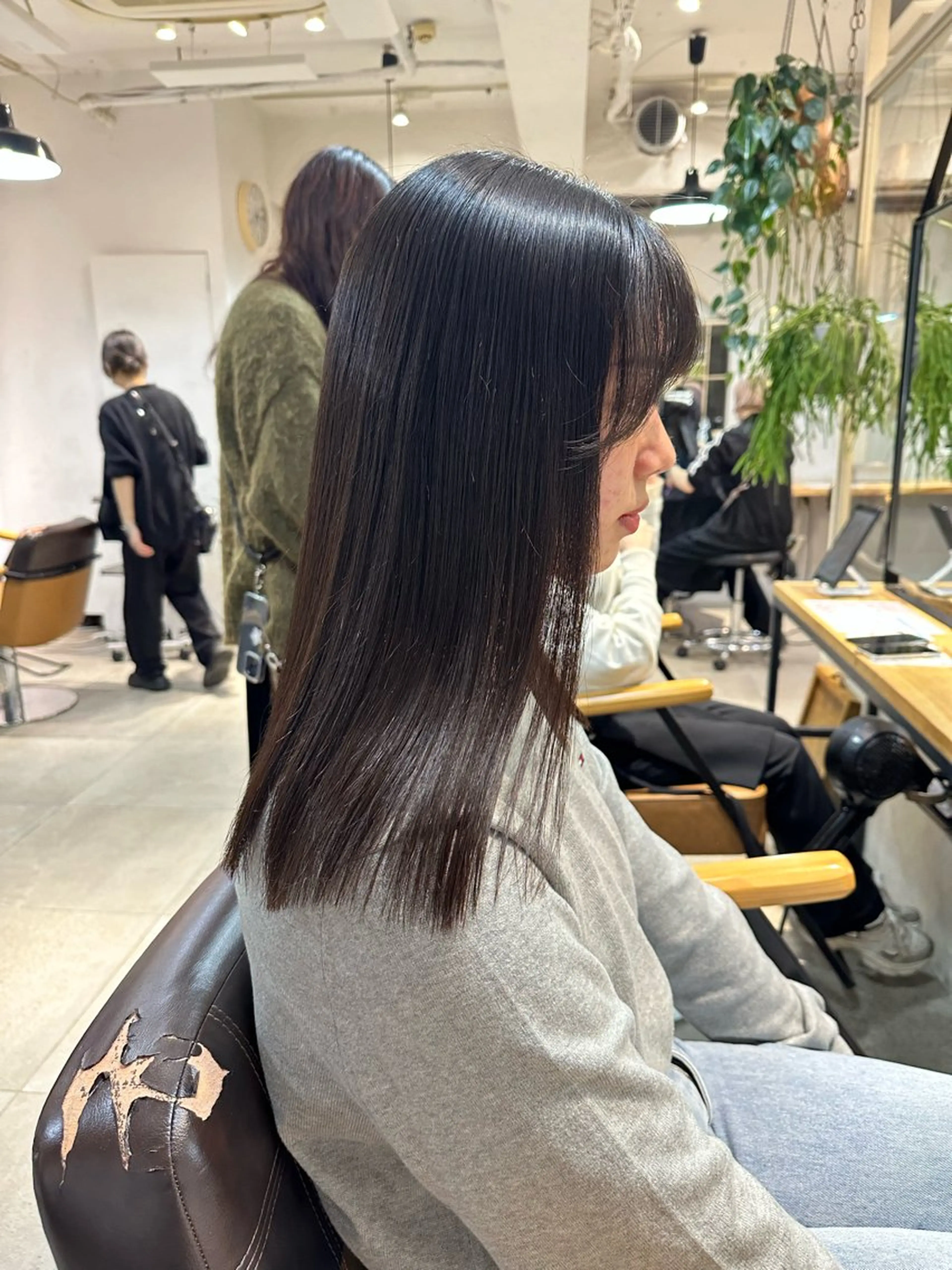 セミロング 縮毛矯正 縮毛矯正/透け感 カラー🎀♡mariのヘアスタイル