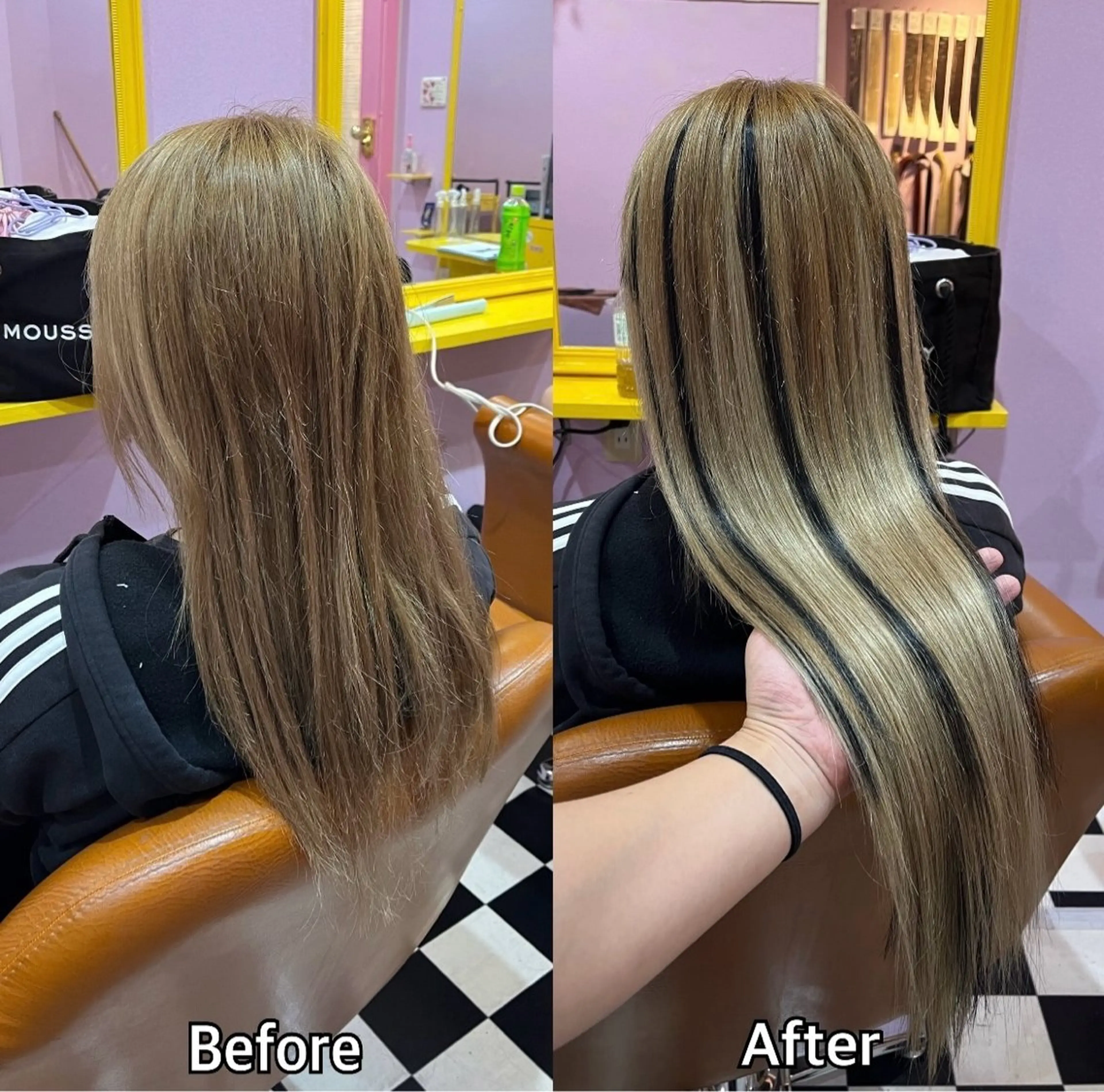 ロング シール＋ちび編み込み エクステ梅田🐨のヘアスタイル