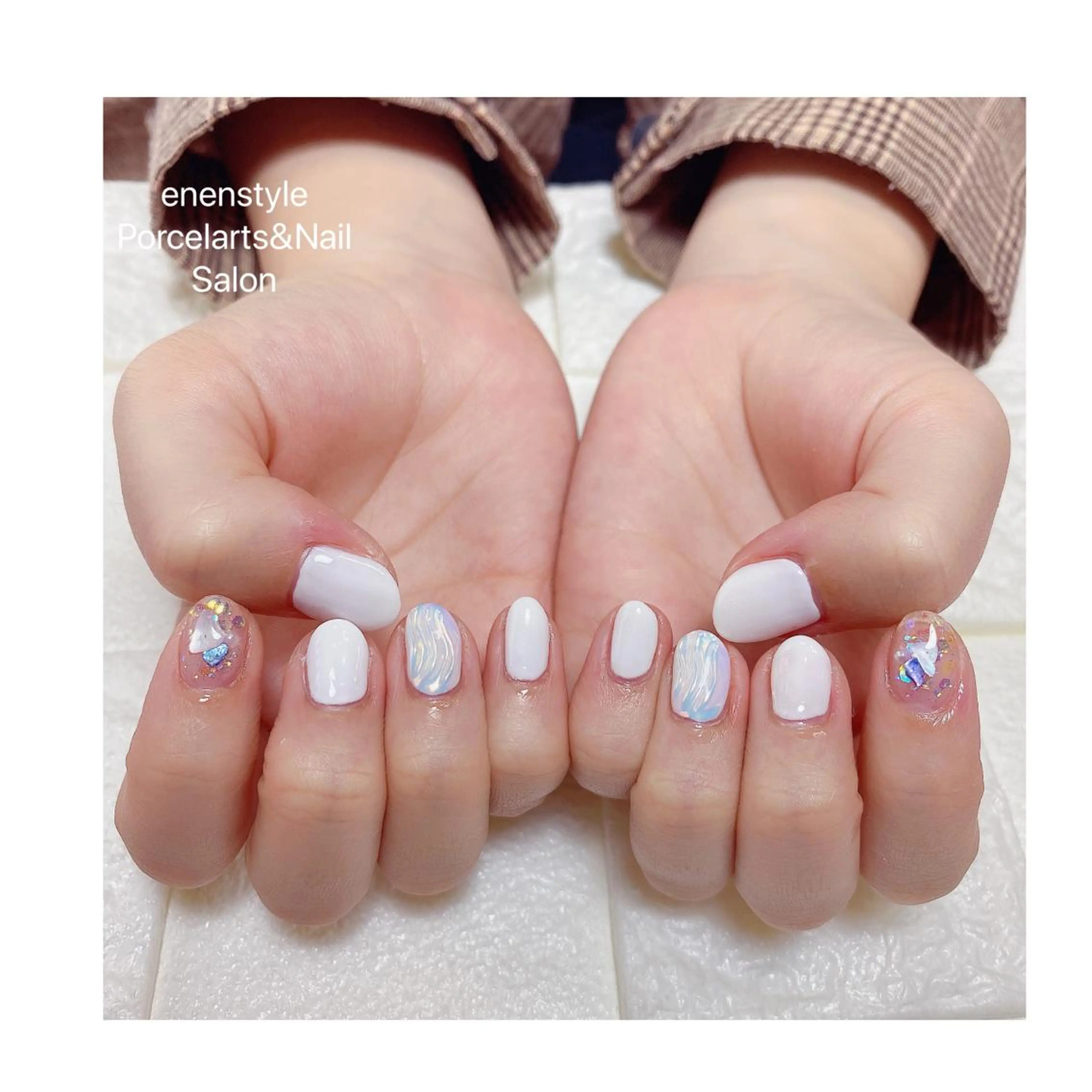 ショート ネイル ハンドネイル 👑enen style👑のネイルデザイン