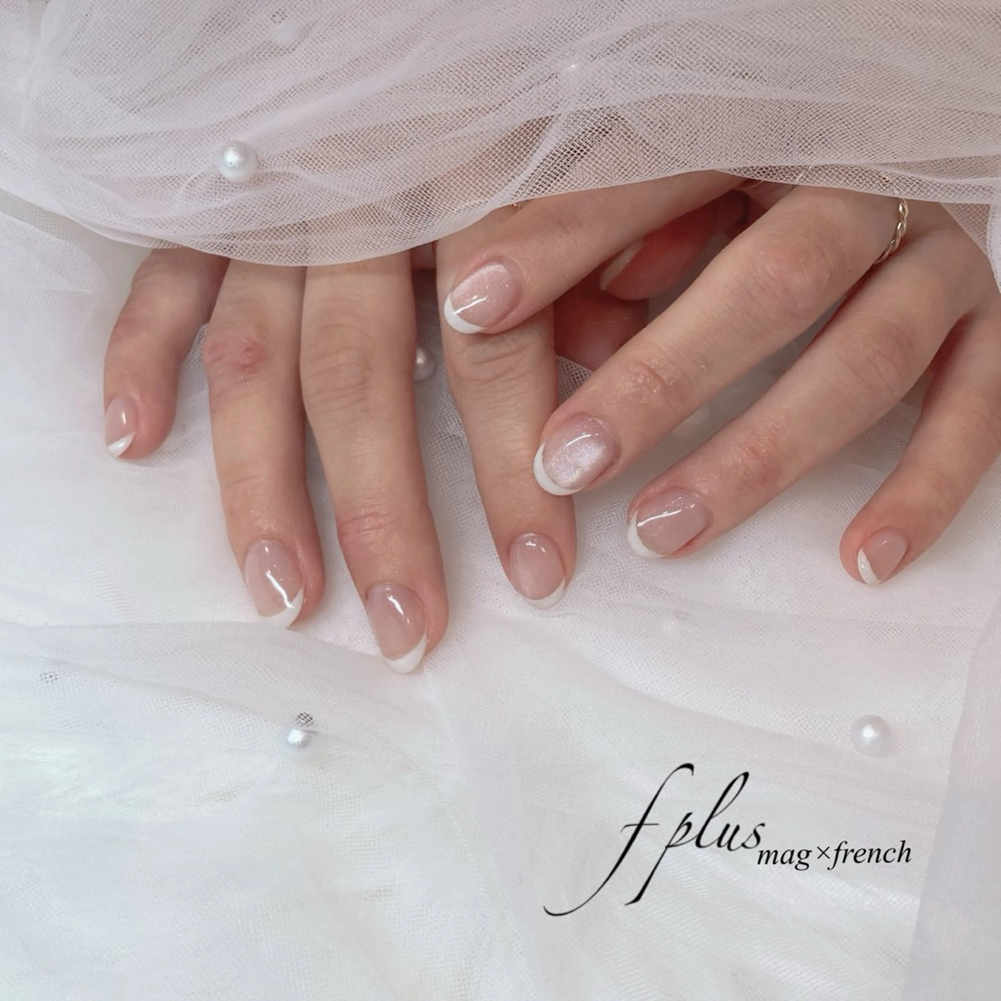 ネイル フレンチネイル マグネットネイル ハンドネイル kanako nail🌷のネイルデザイン