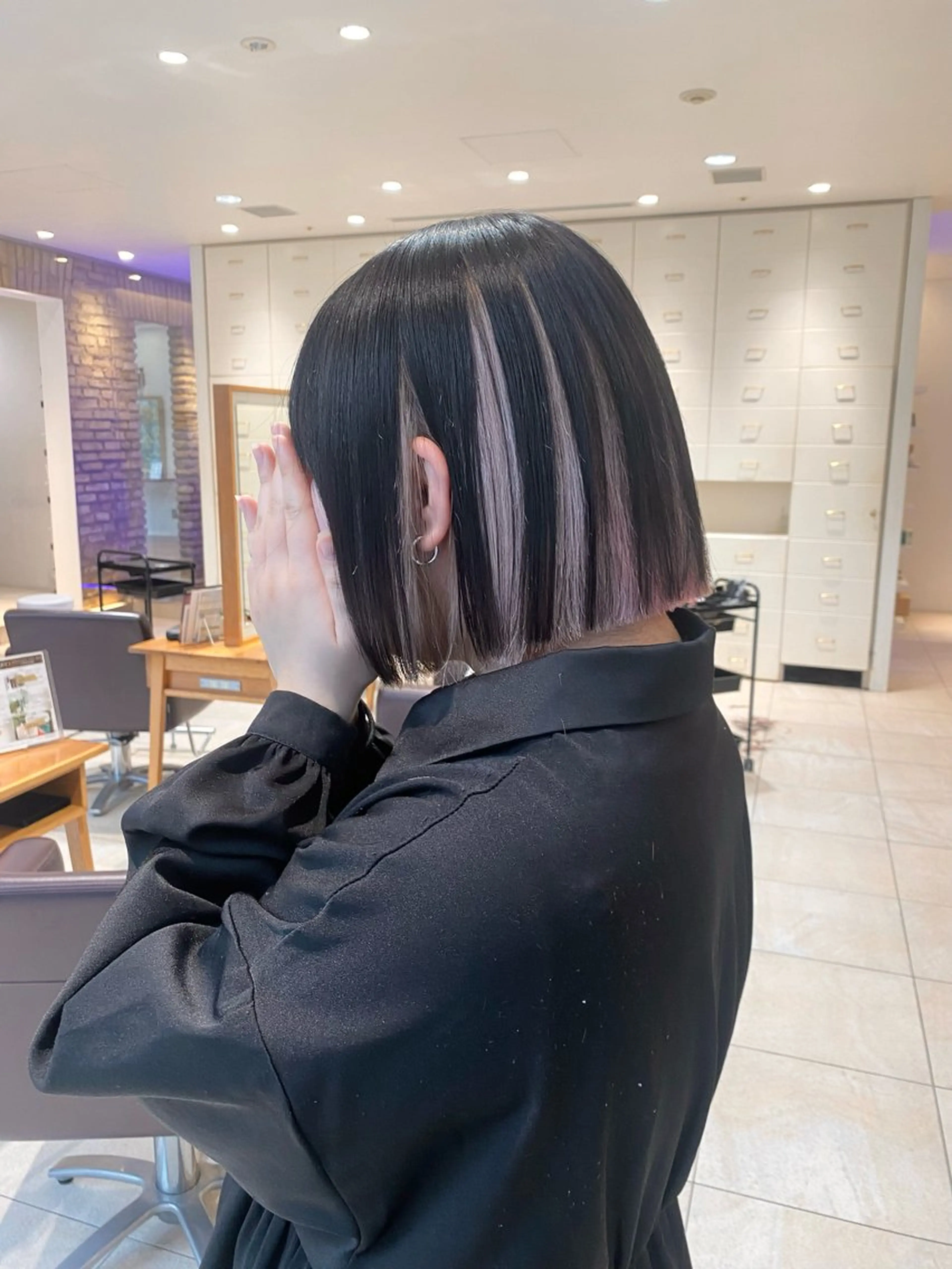 カラー デザインカラー ピンクカラー ボブ カット 王道かわいい/ベー ジュカラー*里々花*のヘアスタイル