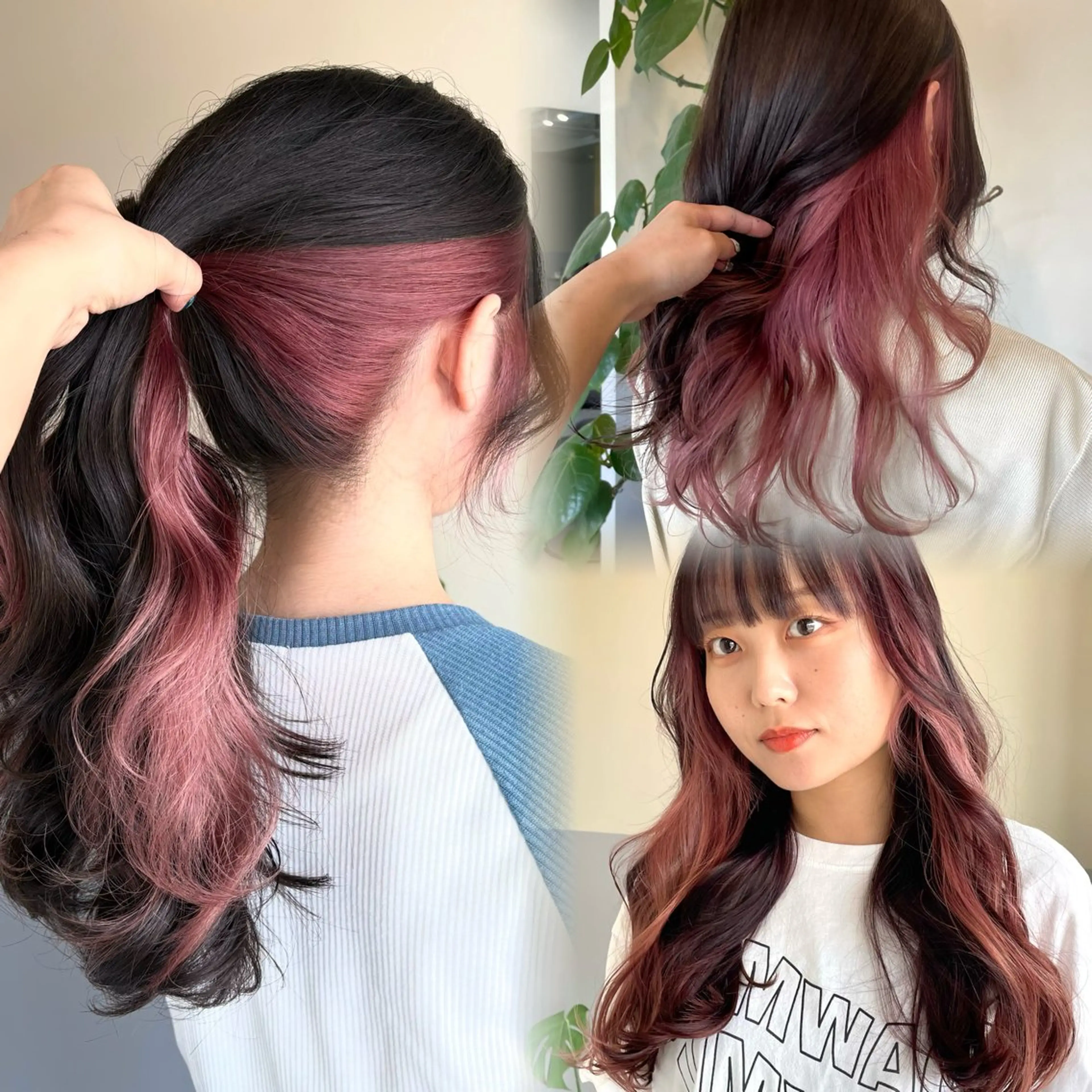 カラー インナーカラー ピンクカラー ノエ/ インナーカラー/高岳のヘアスタイル