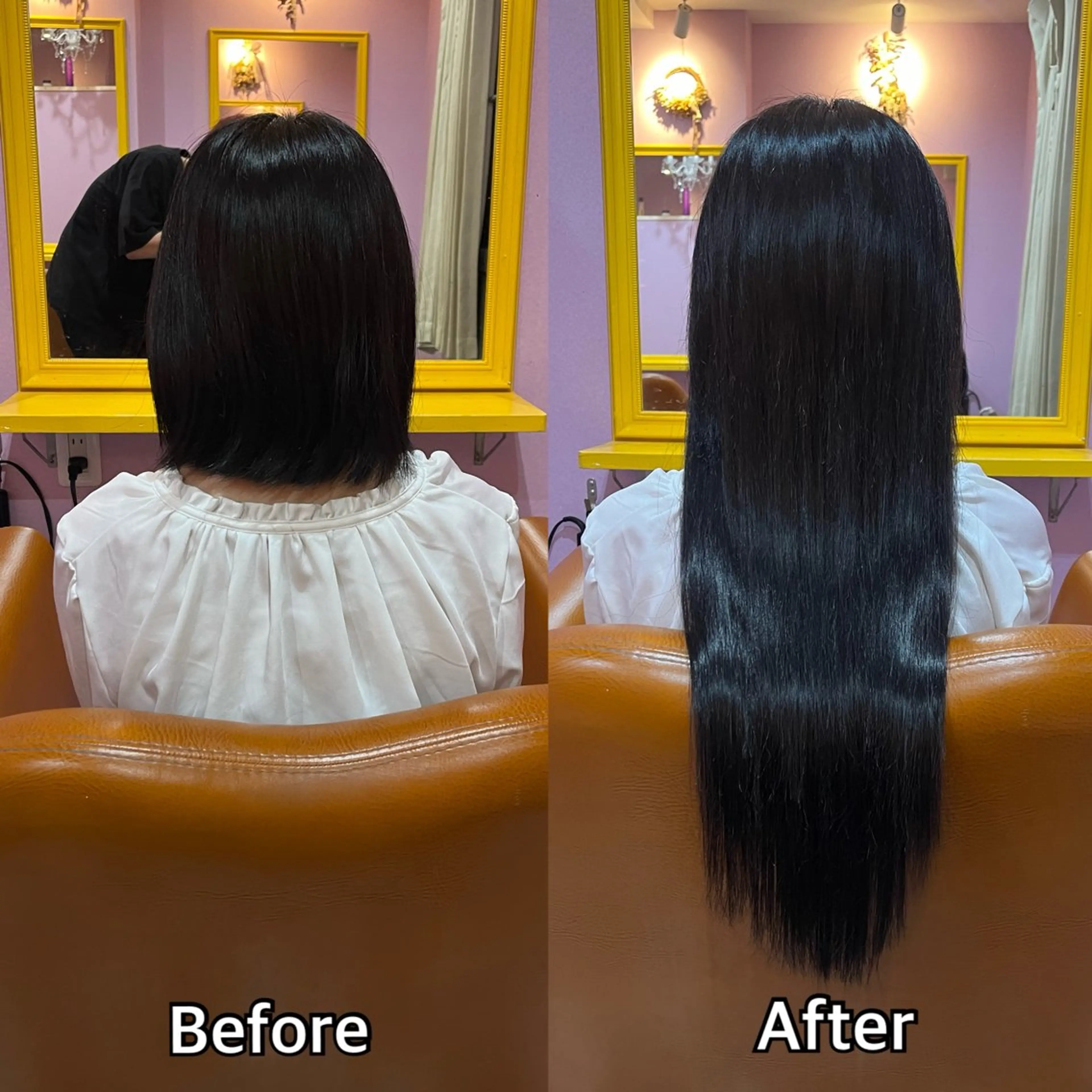 ロング シール+ちび編み込み エクステ梅田🐨のヘアスタイル