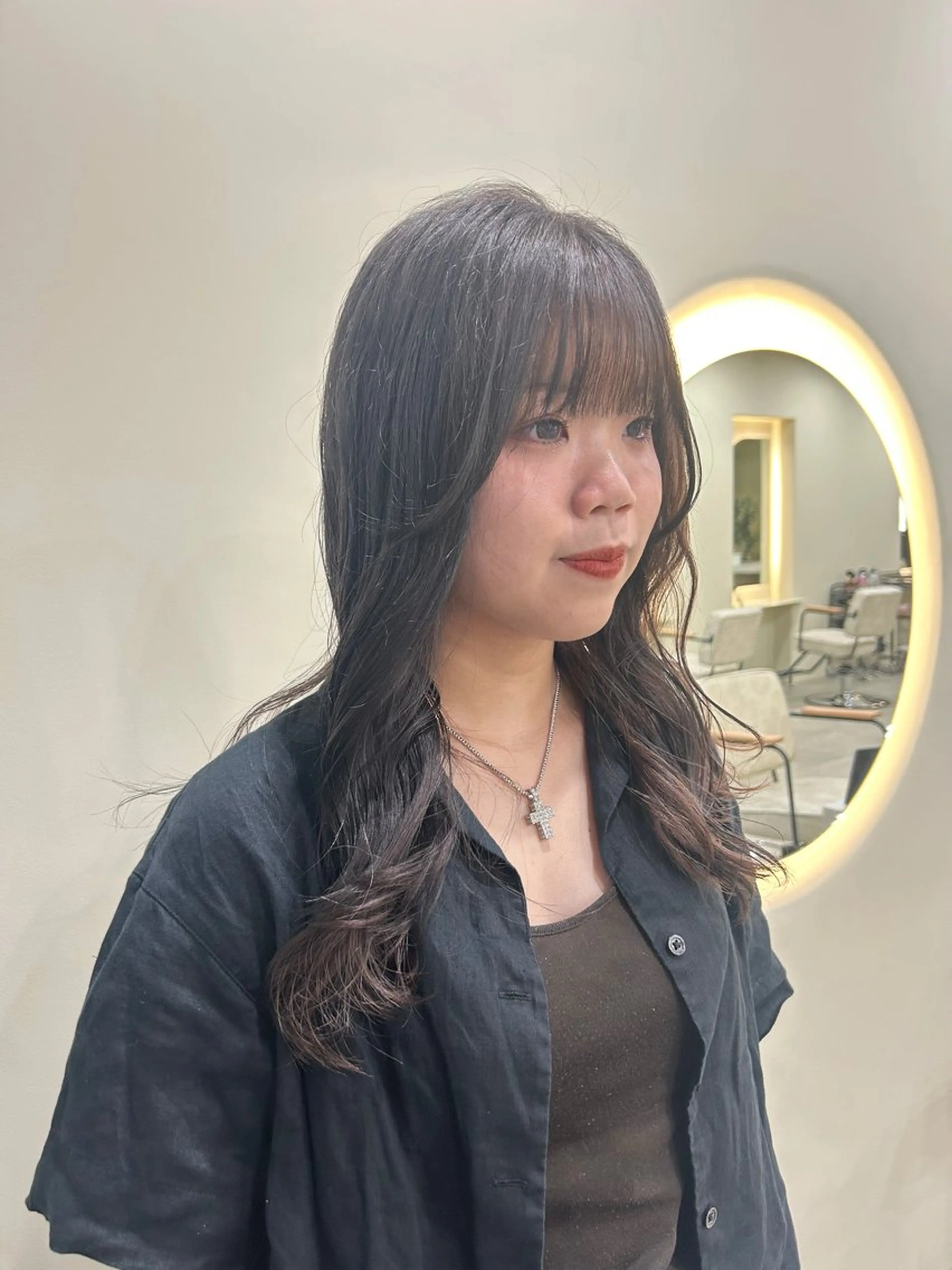 ロング カラー ブリーチ グレージュ ラベンダーカラー ラベンダーグレージュ ラベンダーグレー カット ヘアカラー トリートメント 🍒透明感カラー mutsuki🍒のヘアスタイル