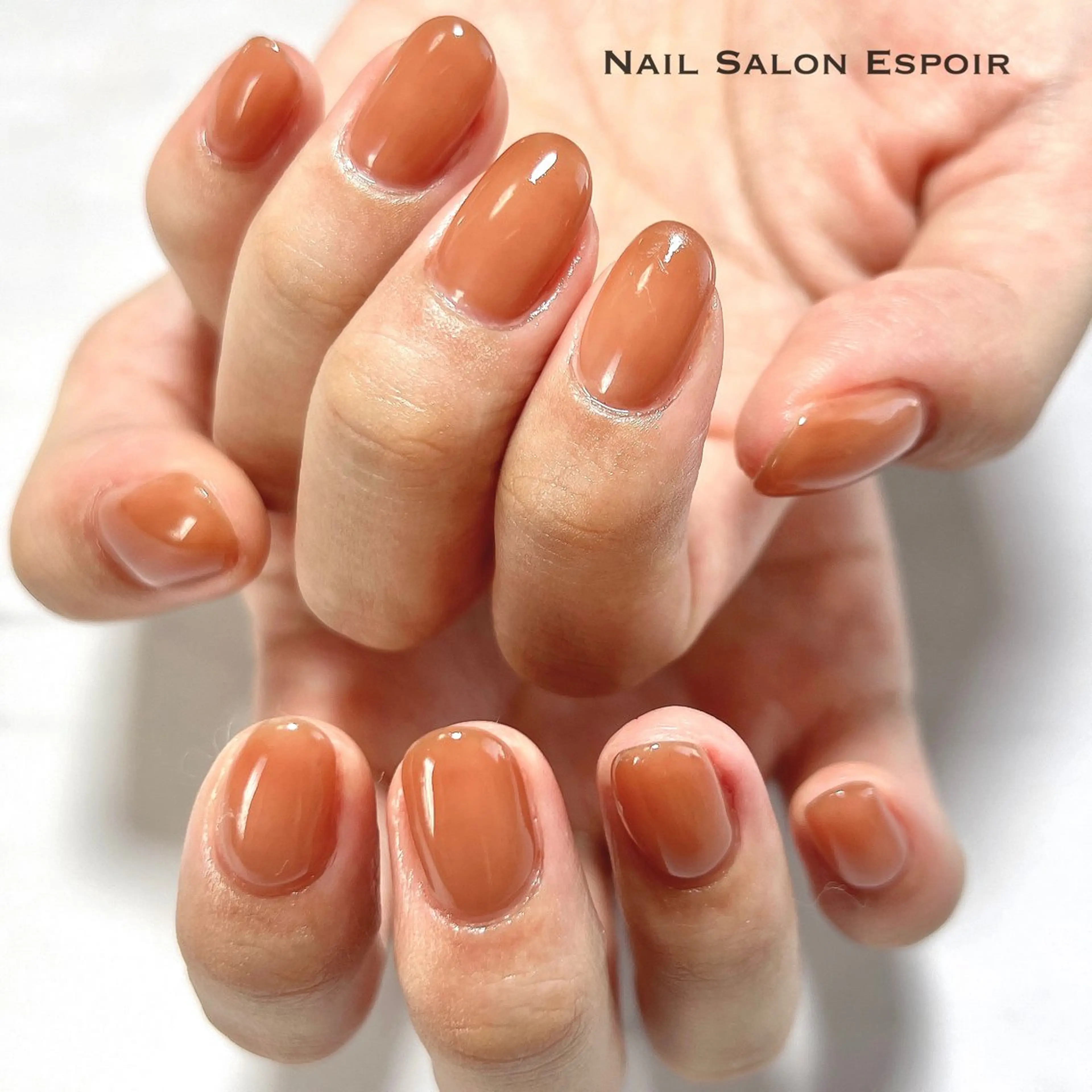 ネイル ブラウン ワンカラーネイル ハンドネイル Nail Salon Espoirのネイルデザイン