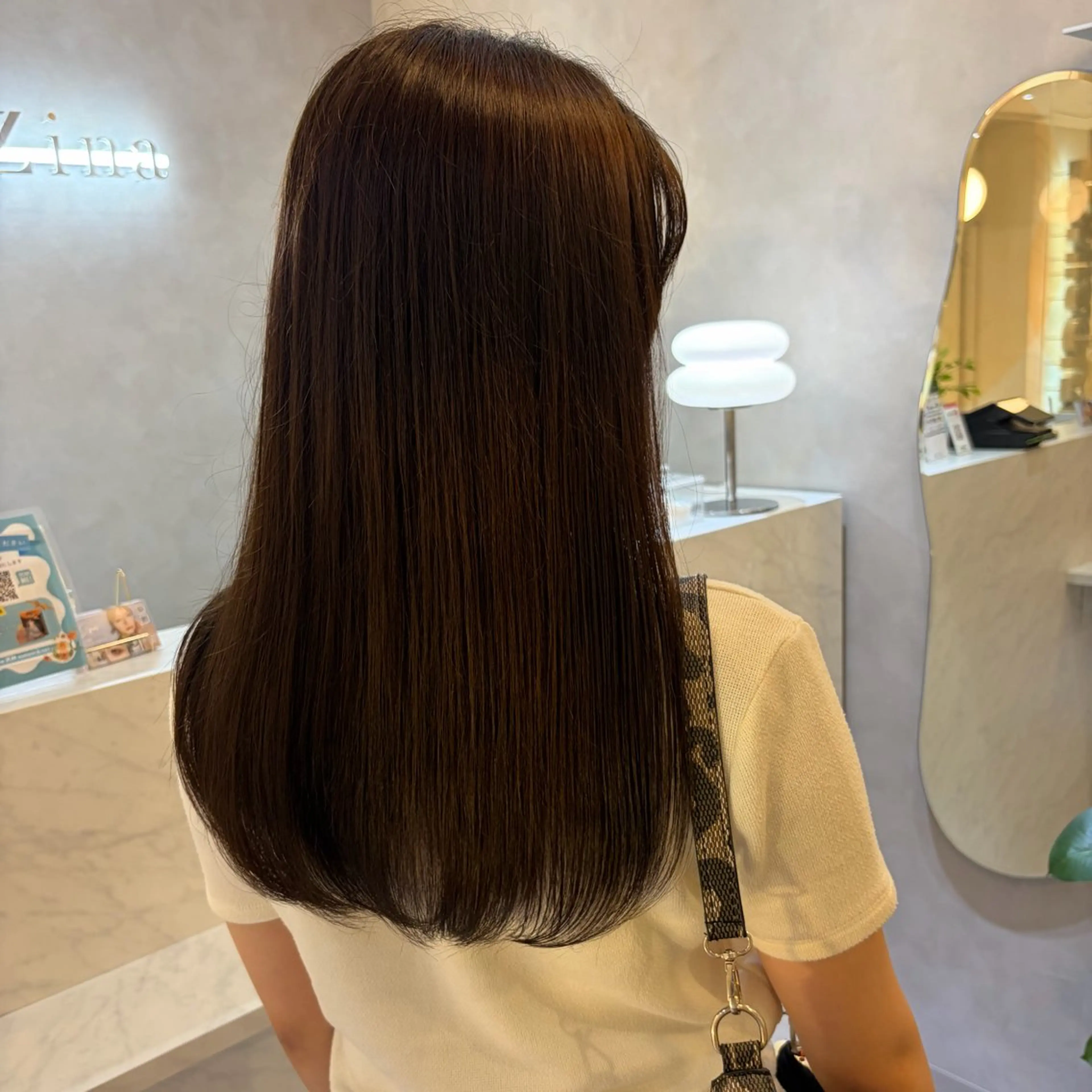 ロング カラー ケアカラー 透明感カラー 髪質改善 ヘアカラー トリートメント Zina 坂木 美月のヘアスタイル