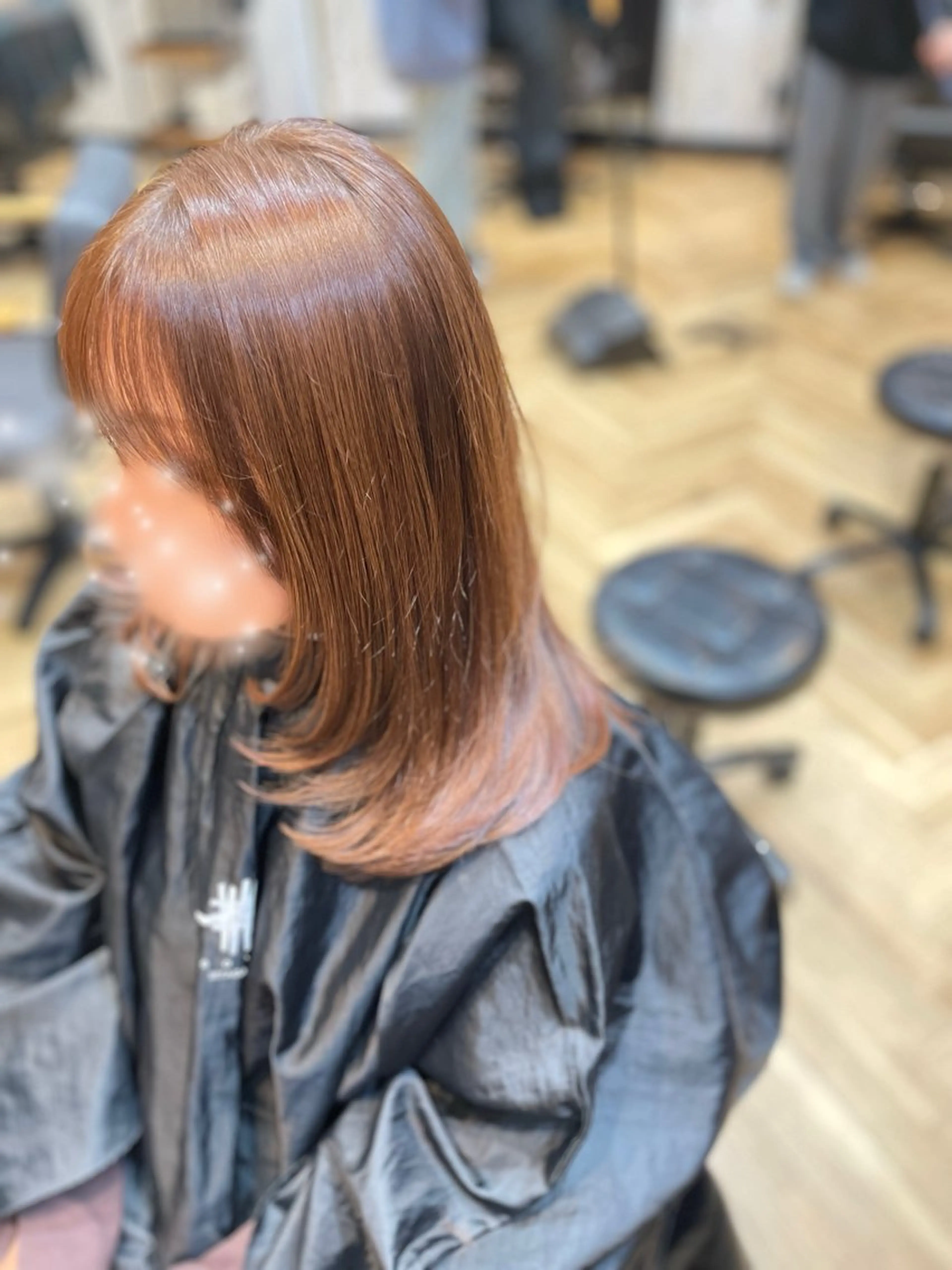 セミロング カラー ベージュカラー 顔周りカット レイヤーカット カット ヘアカラー 望恵🌸 韓国🇰🇷スタイルのヘアスタイル