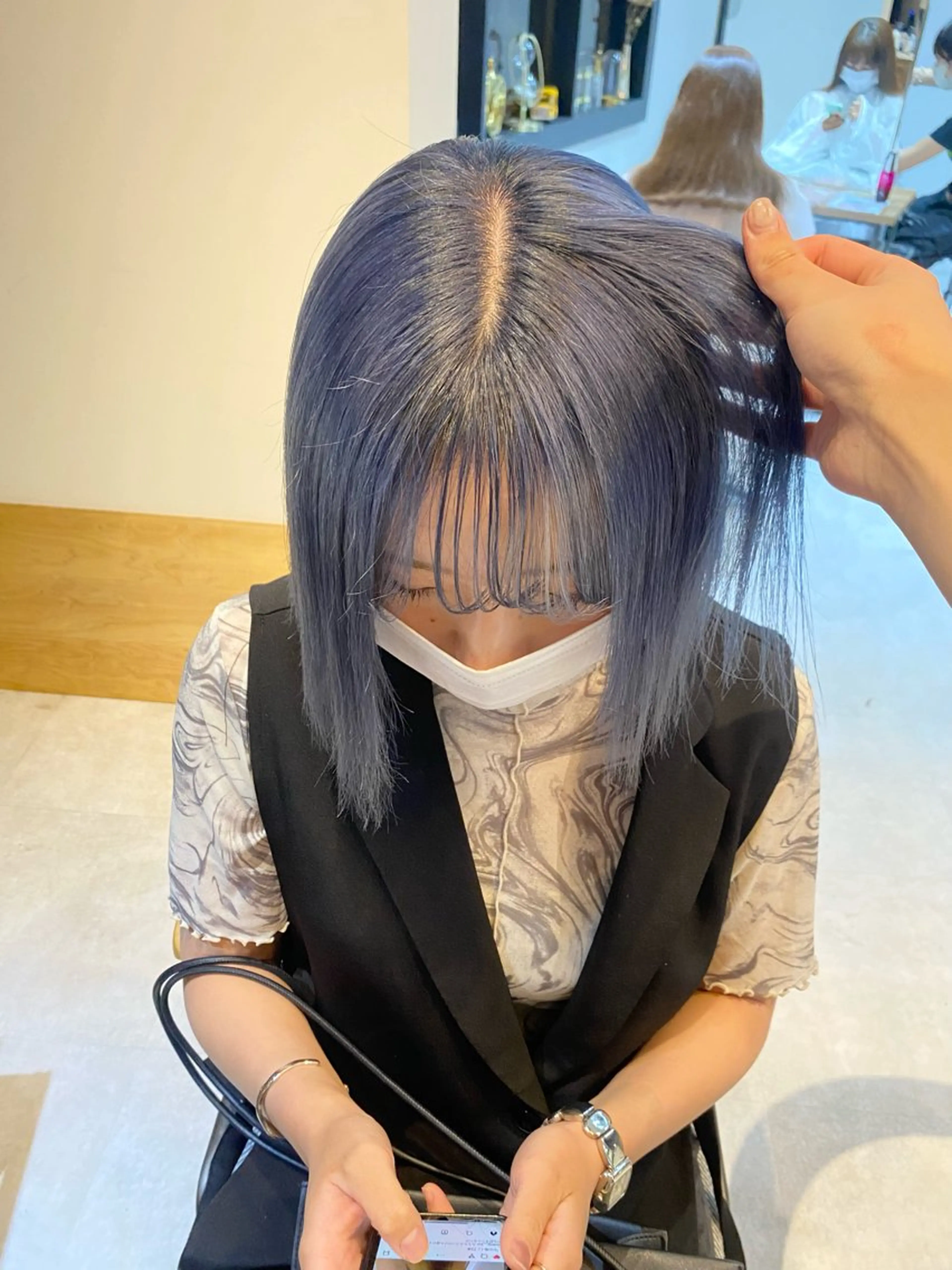 【カラーと同時にケア出来るトリートメント付き】🌙【お得メニュー】🩵ワンカラー＋キラ水（美容水）＋水素ケア🥣の写真