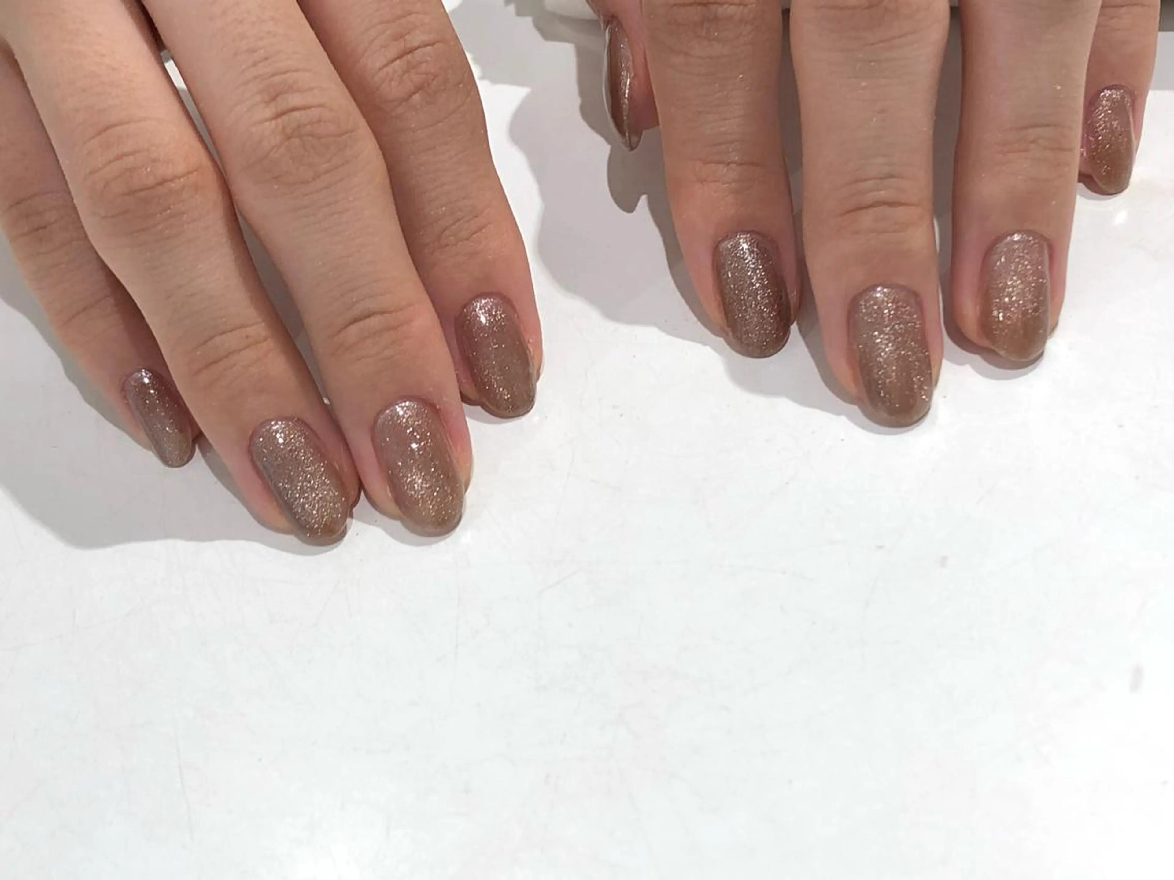 ネイル ブラウン マグネットネイル オフィスネイル shimizu yuuのネイルデザイン