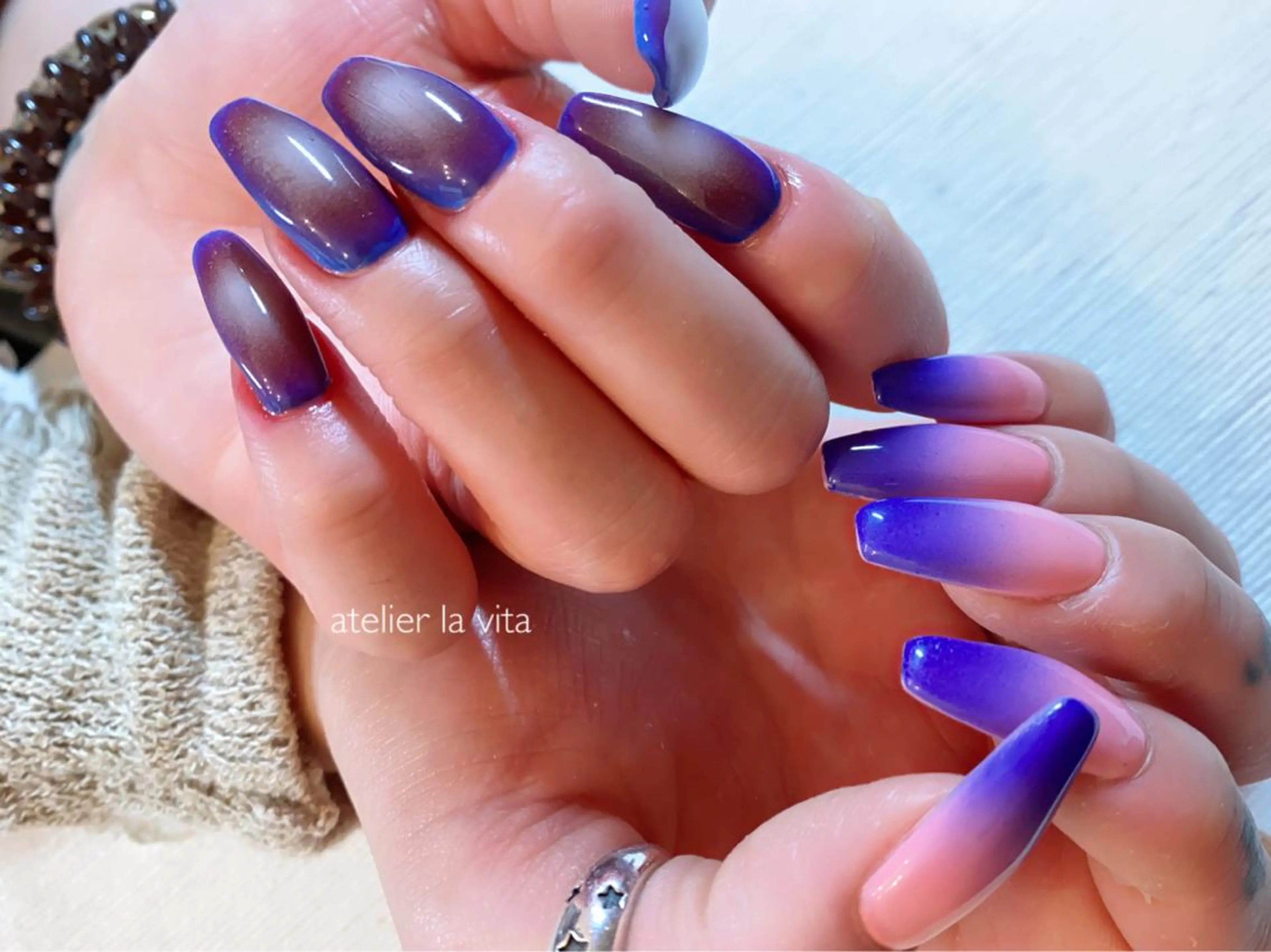 ネイル アートネイル クリアネイル ジェルネイル グラデーション メンズネイル ハンドネイル atelier la vita所属・lavita. mimuraのネイルデザイン