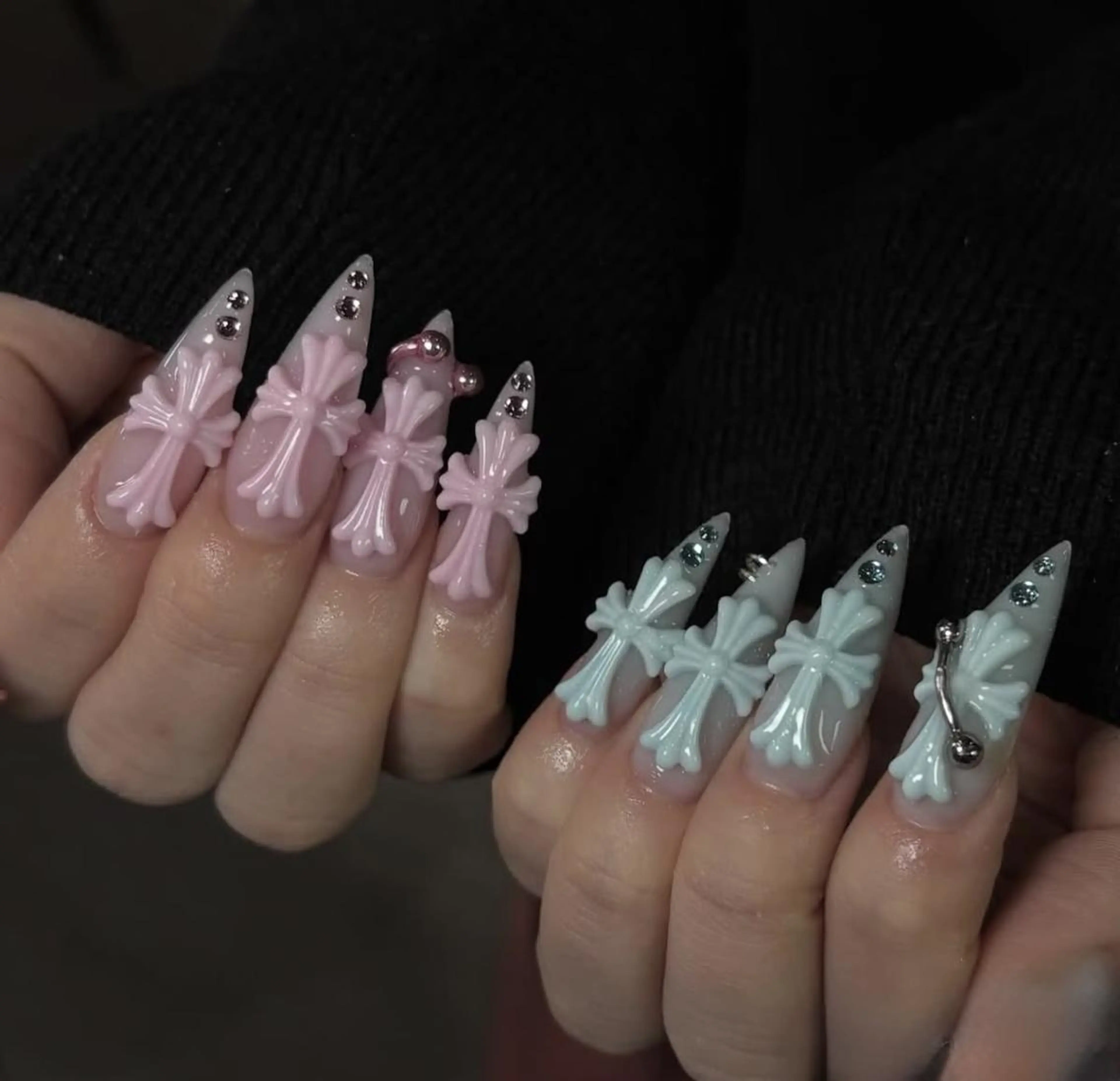 ネイル 長さ出し フレンチネイル グラデーション 卒業式 マグネットネイル ハンドネイル MIHANA NAILのネイルデザイン