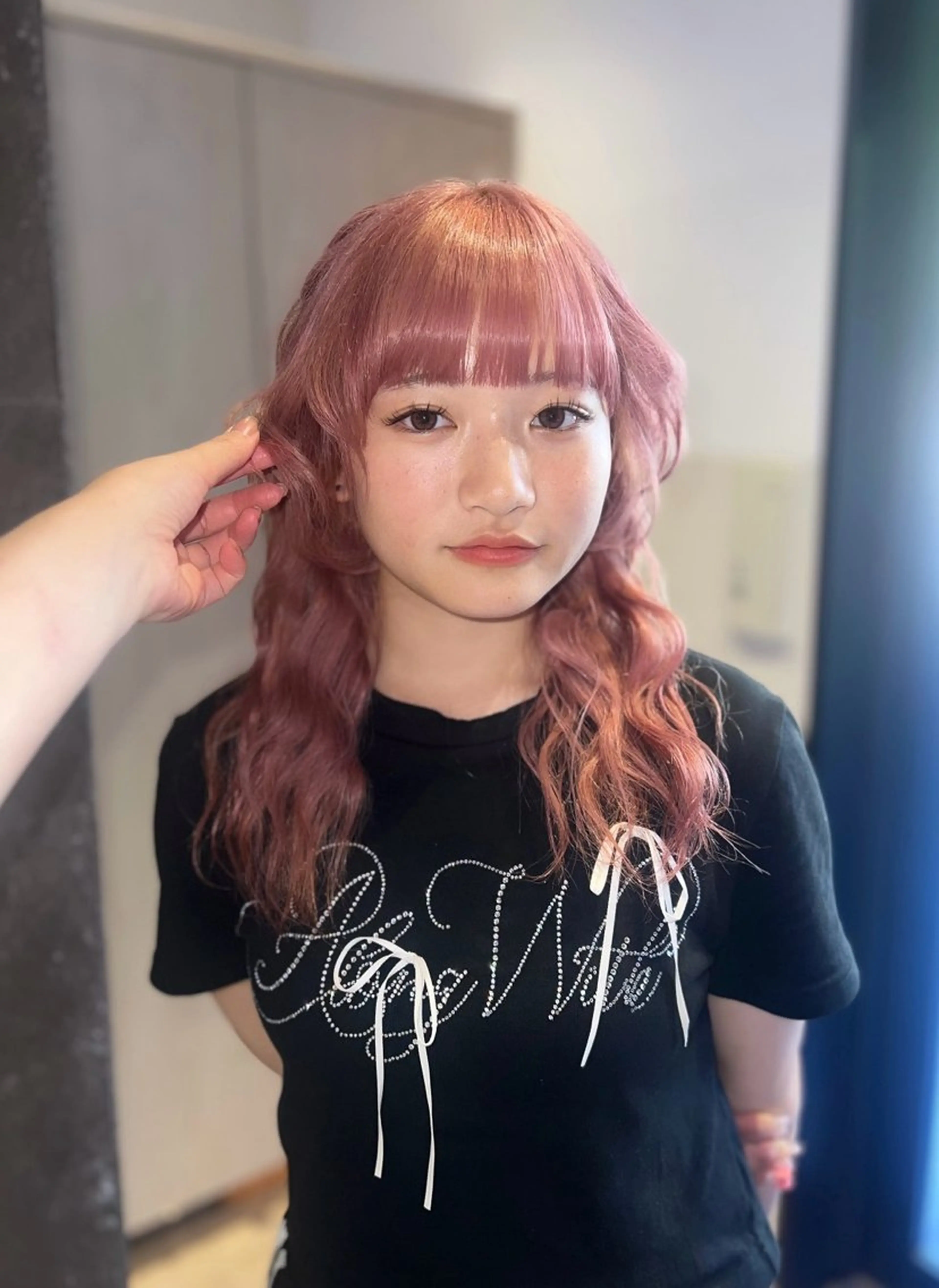 セミロング カラー 岡山ハイトーン・ ルーツカラー/こもものヘアスタイル