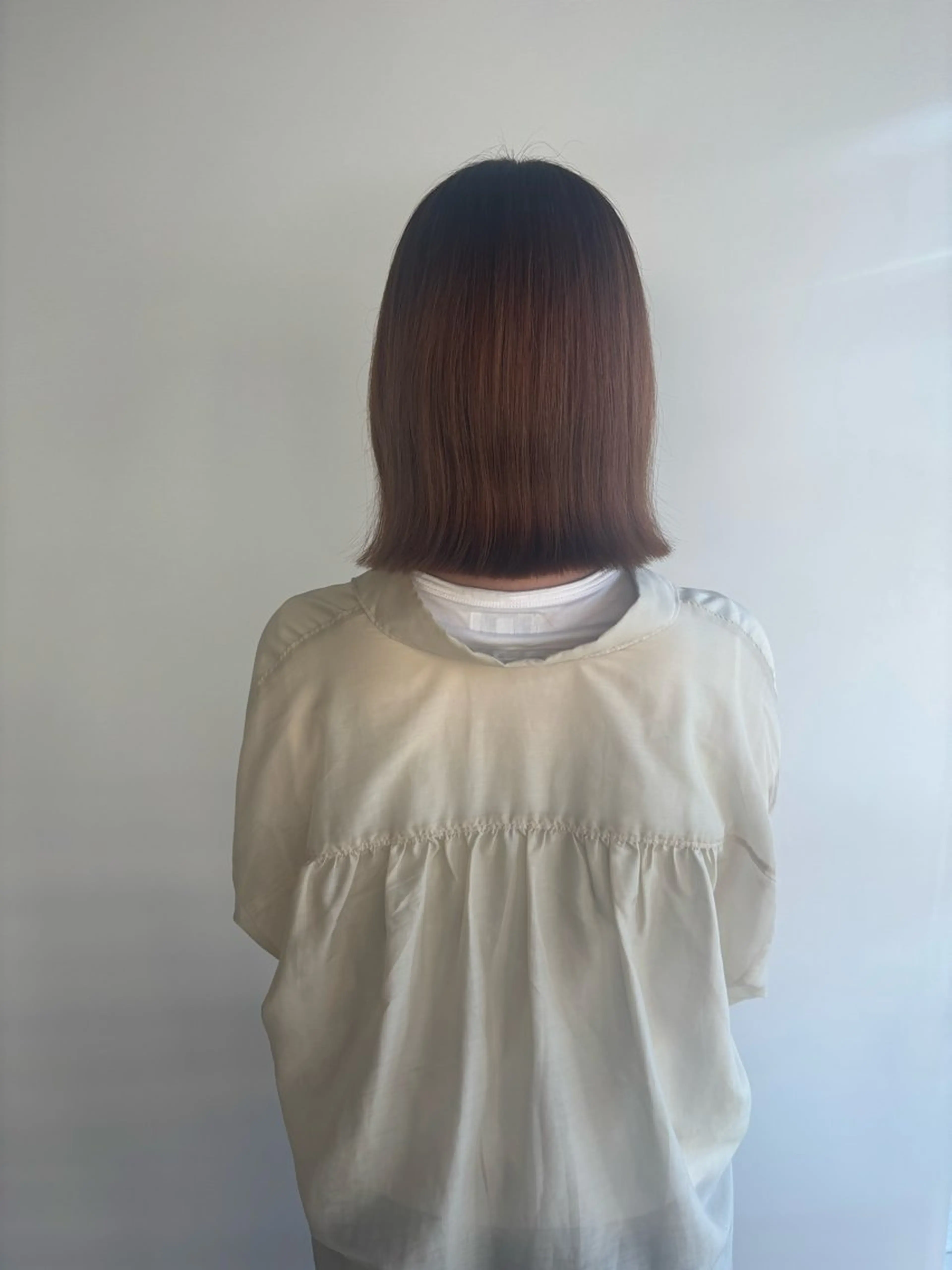 ミディアム パーマ 髪質改善 ストレートパーマ カット 縮毛矯正 よしなり あみのヘアスタイル