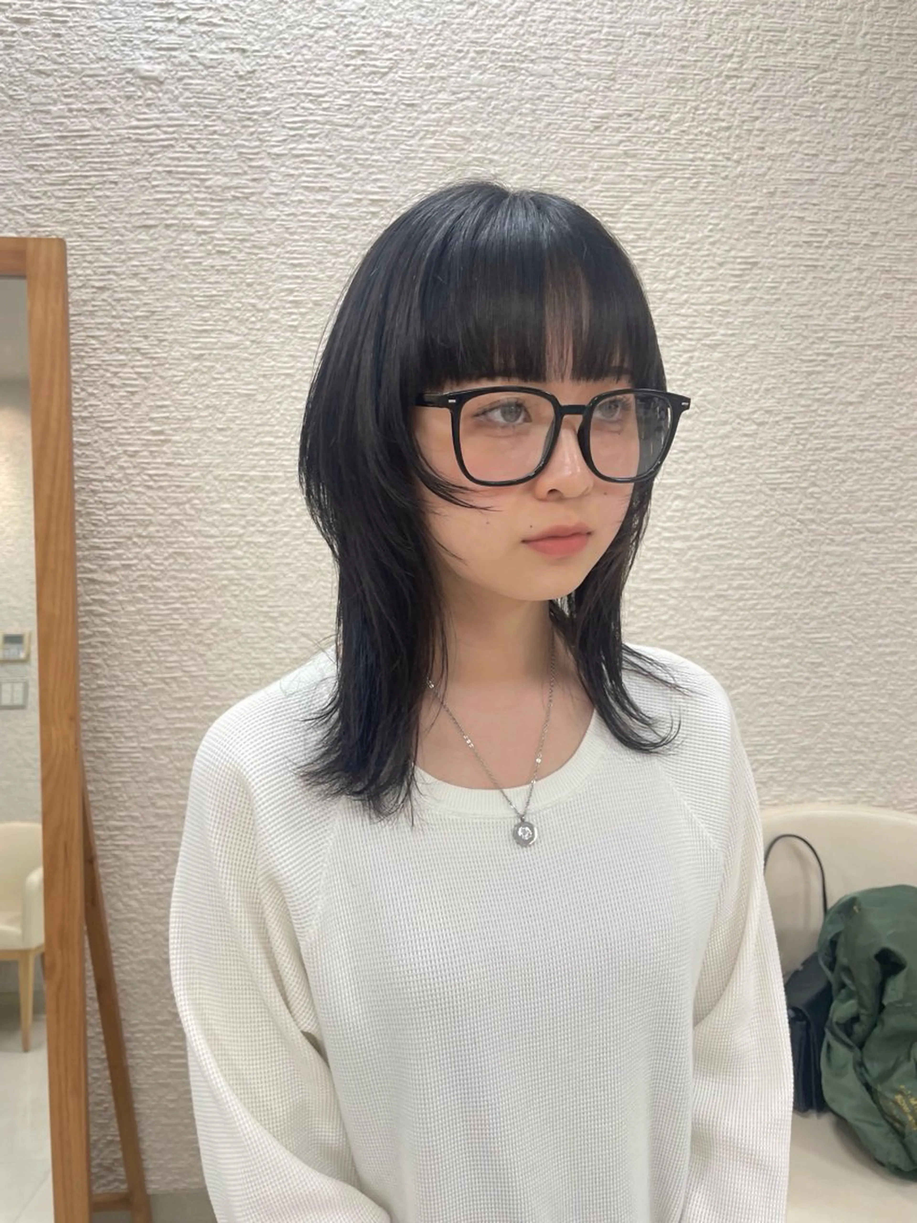 ミディアム 透明感ベージュ🎀 レイヤー/AOのヘアスタイル