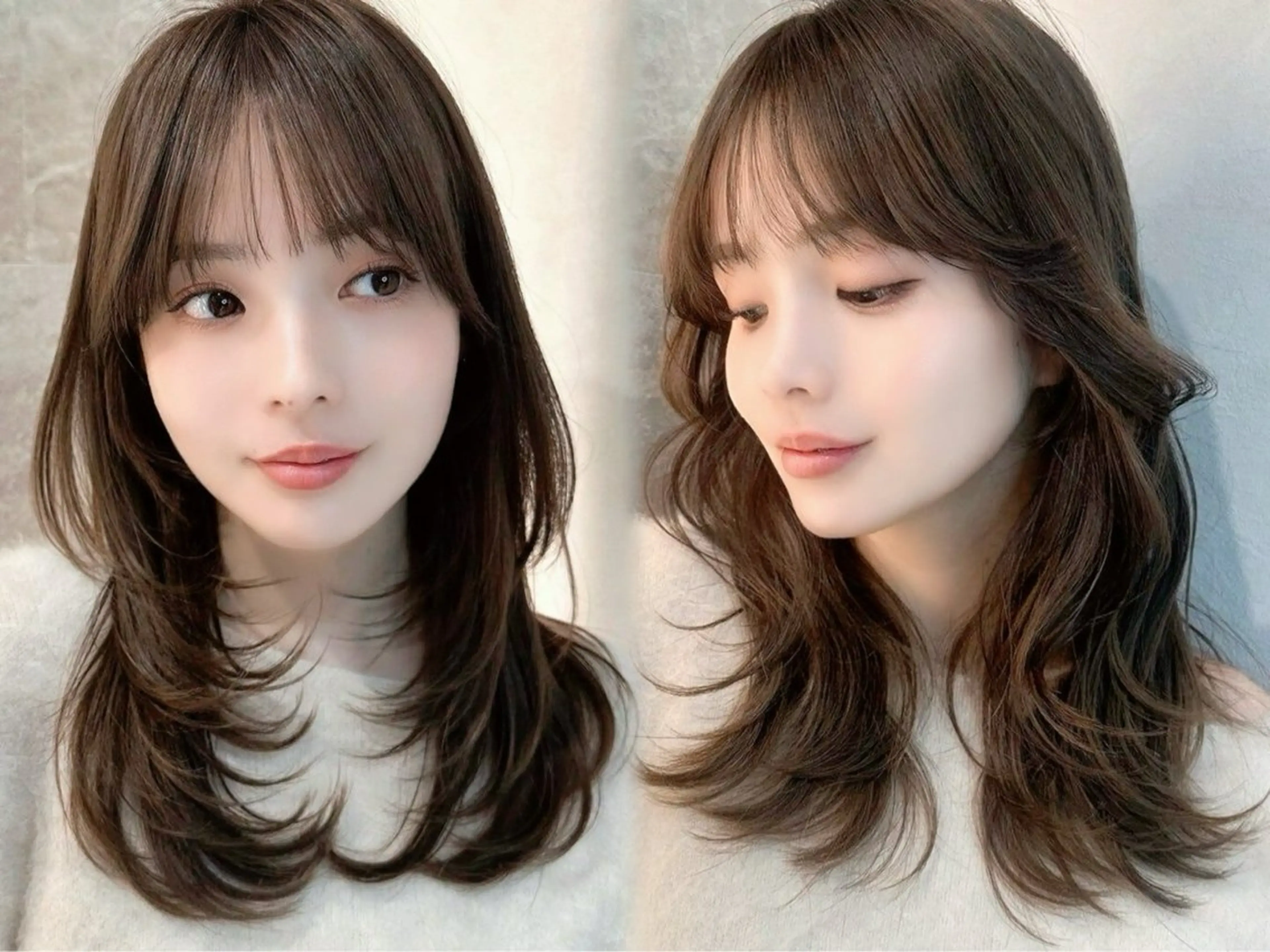 セミロング カラー 髪質改善 韓国風ヘア レイヤーカット トリートメント カット ヘアカラー トリートメント 巻ける縮毛矯正✨ ボブ/ショートともきのヘアスタイル
