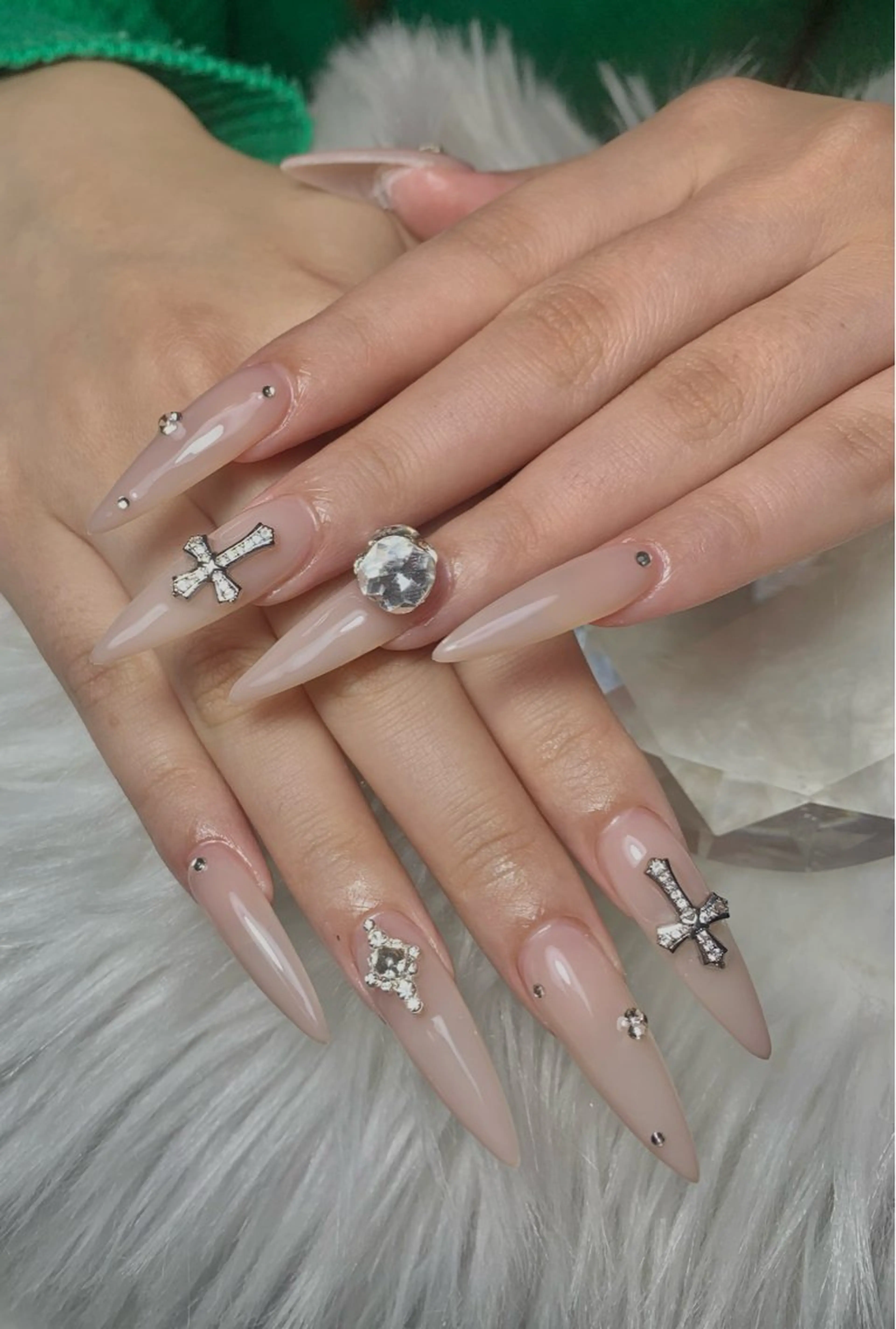 ネイル アートネイル オーロラネイル チークネイル 長さ出し フットネイル ハンドネイル 銀河_ Chan nailsのネイルデザイン