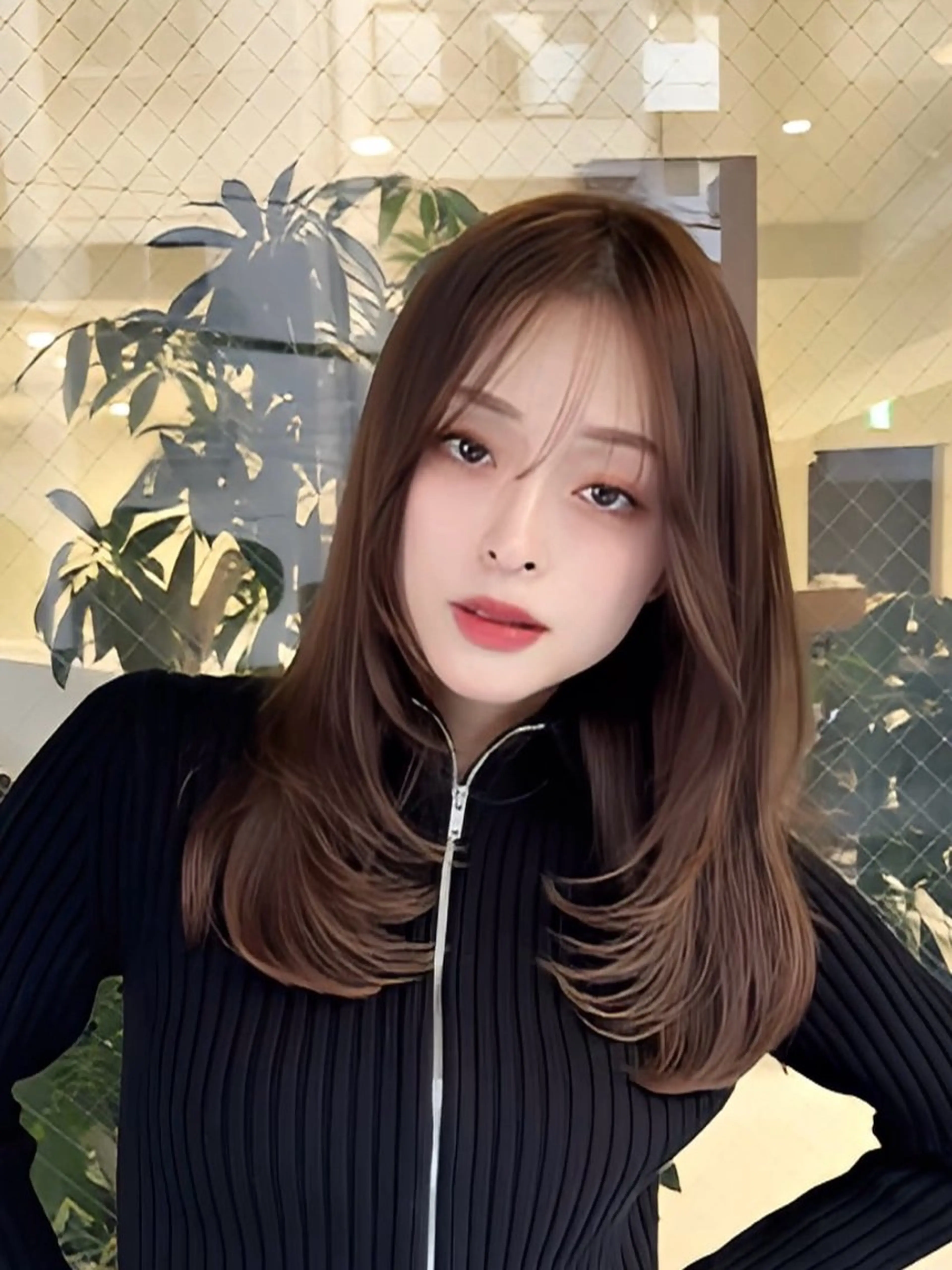 セミロング カラー ヘアアレンジ カット ヘアカラー ボブ/縮毛矯正/美髪 似合わせ/透明感カラのヘアスタイル