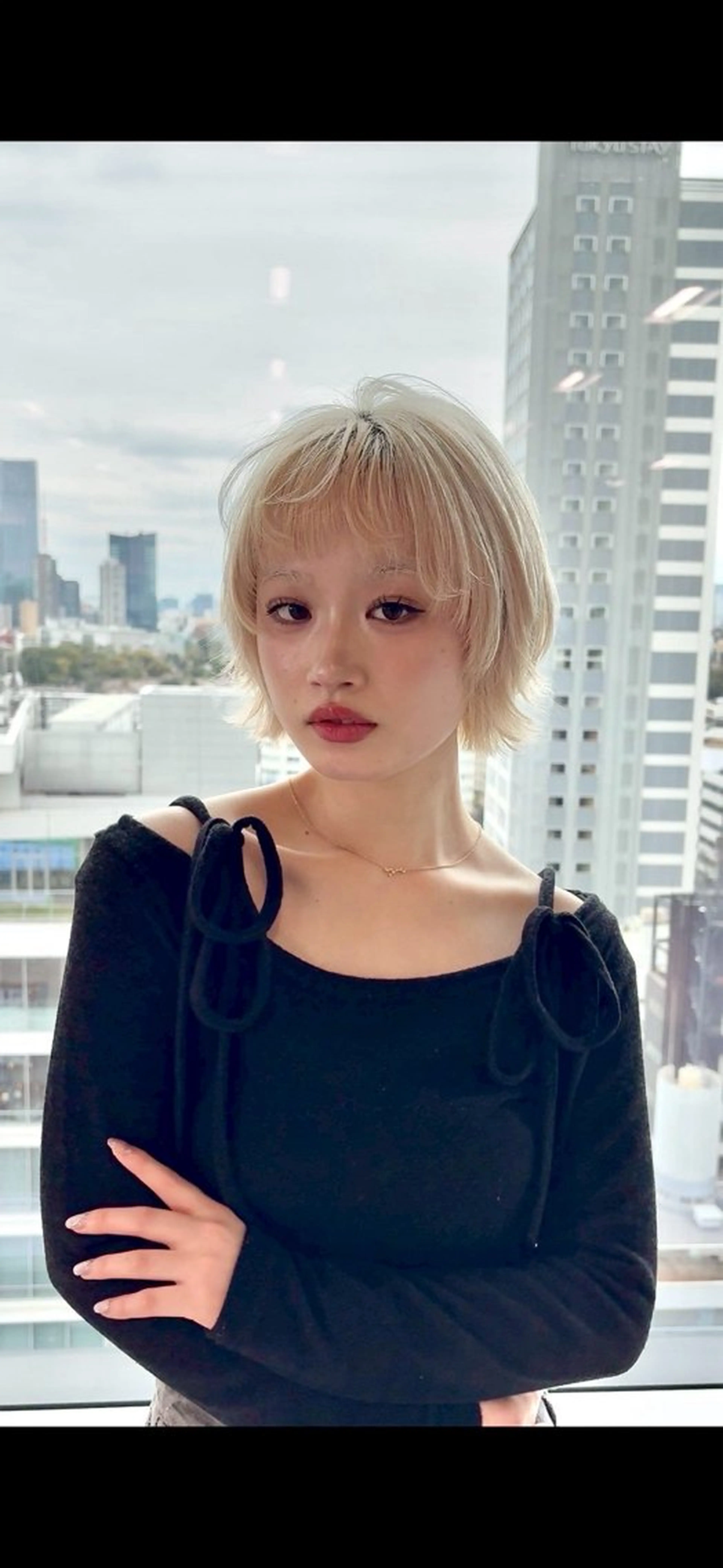 カラー 抜きっぱなしブロンド 艶髪 髪質改善カラー ふうとのヘアスタイル