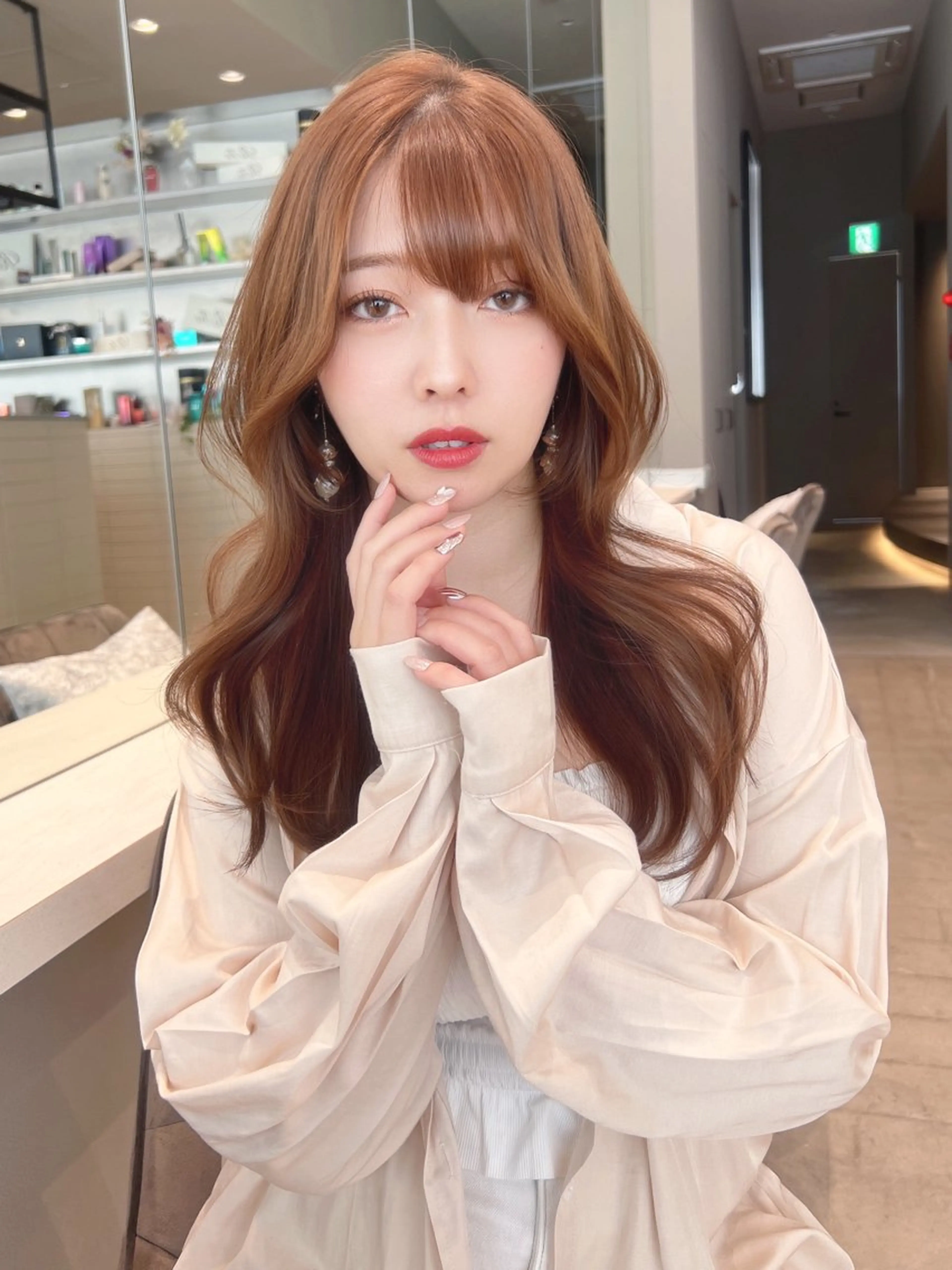 ロング 韓国風ヘア 🌷透明感カラー🌷 内田零菜のヘアスタイル