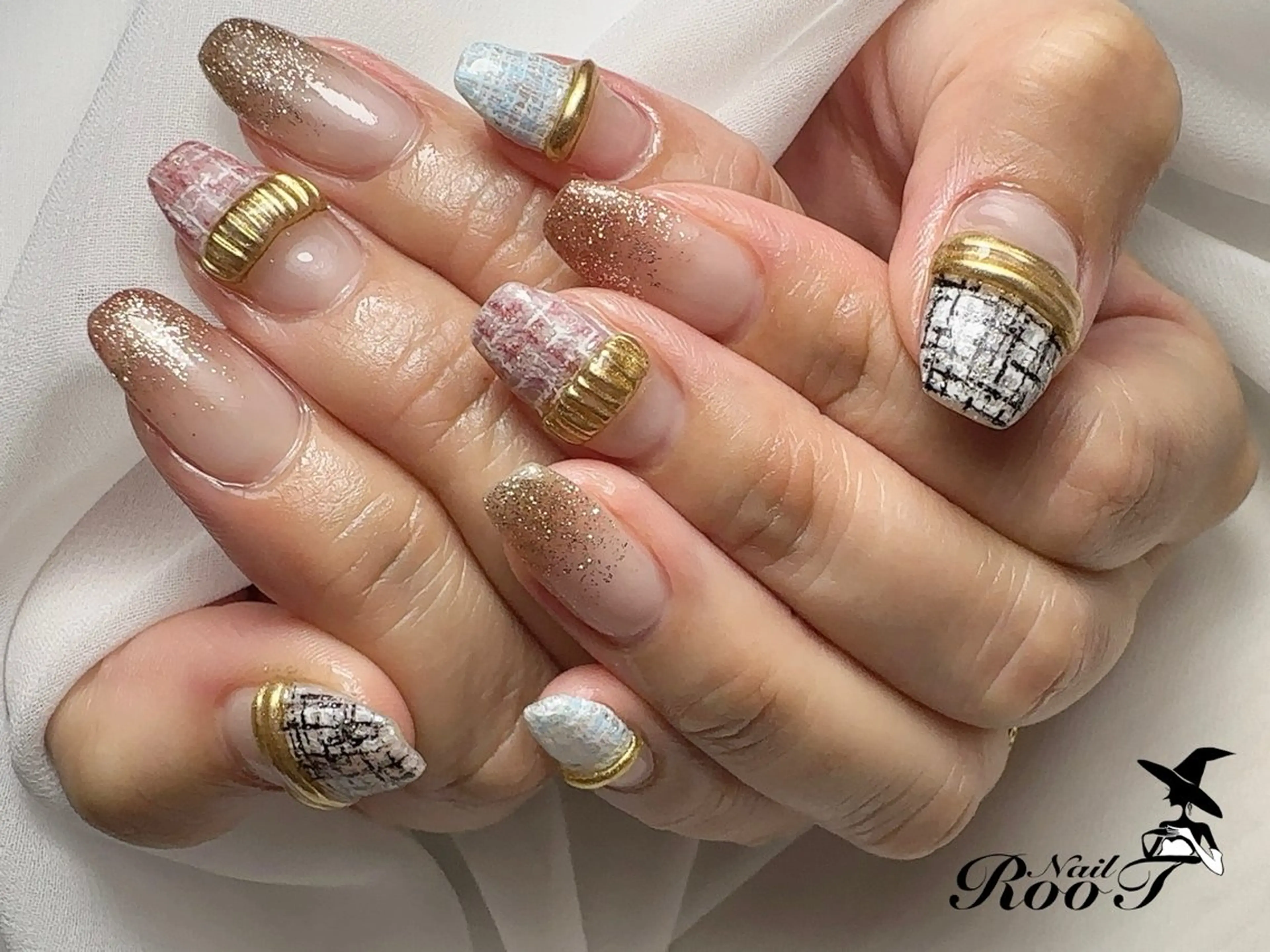 ネイル ツイードネイル ハンドネイル RooT Nailのネイルデザイン