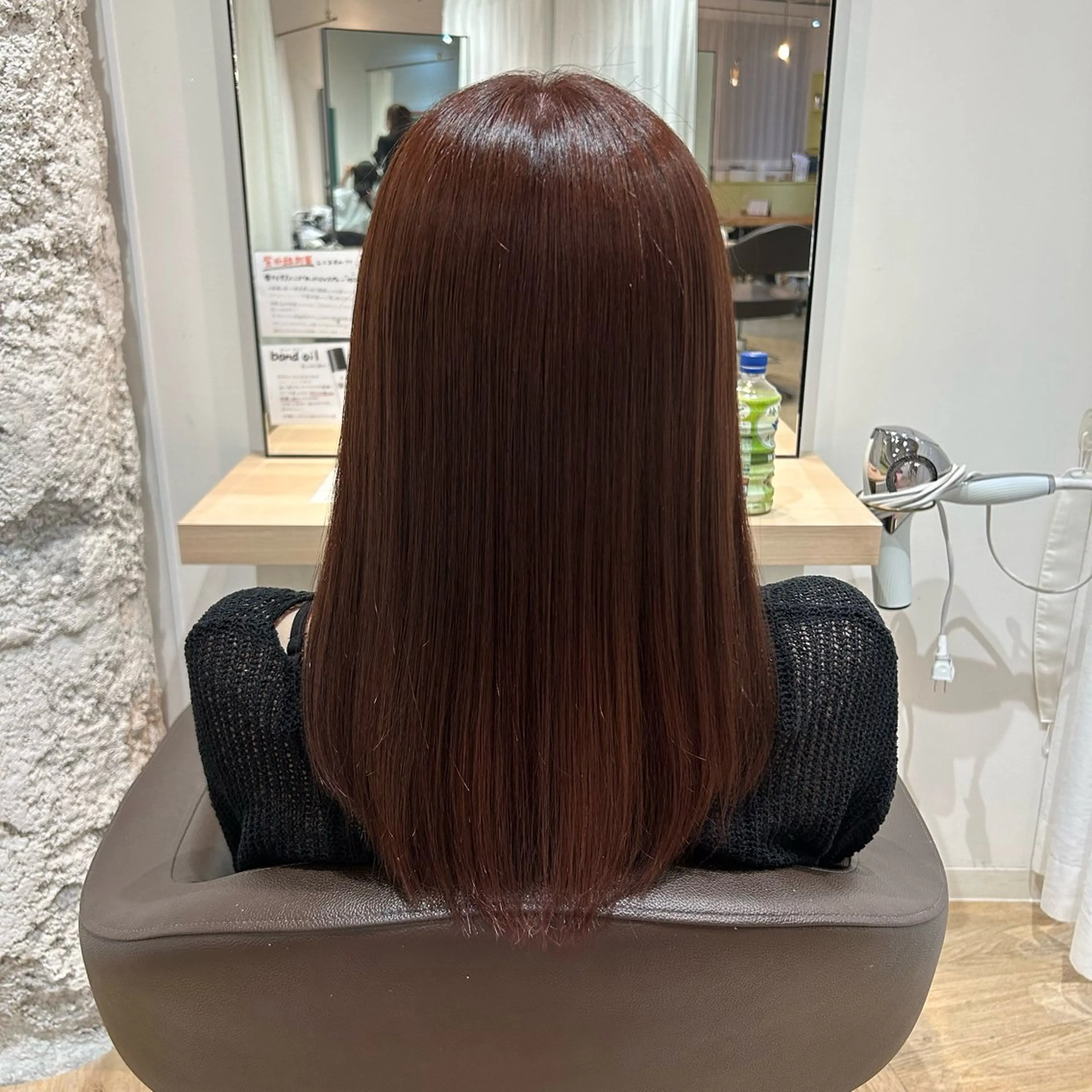 セミロング カラー 髪質改善 トリートメント 砂野 真璃奈のヘアスタイル
