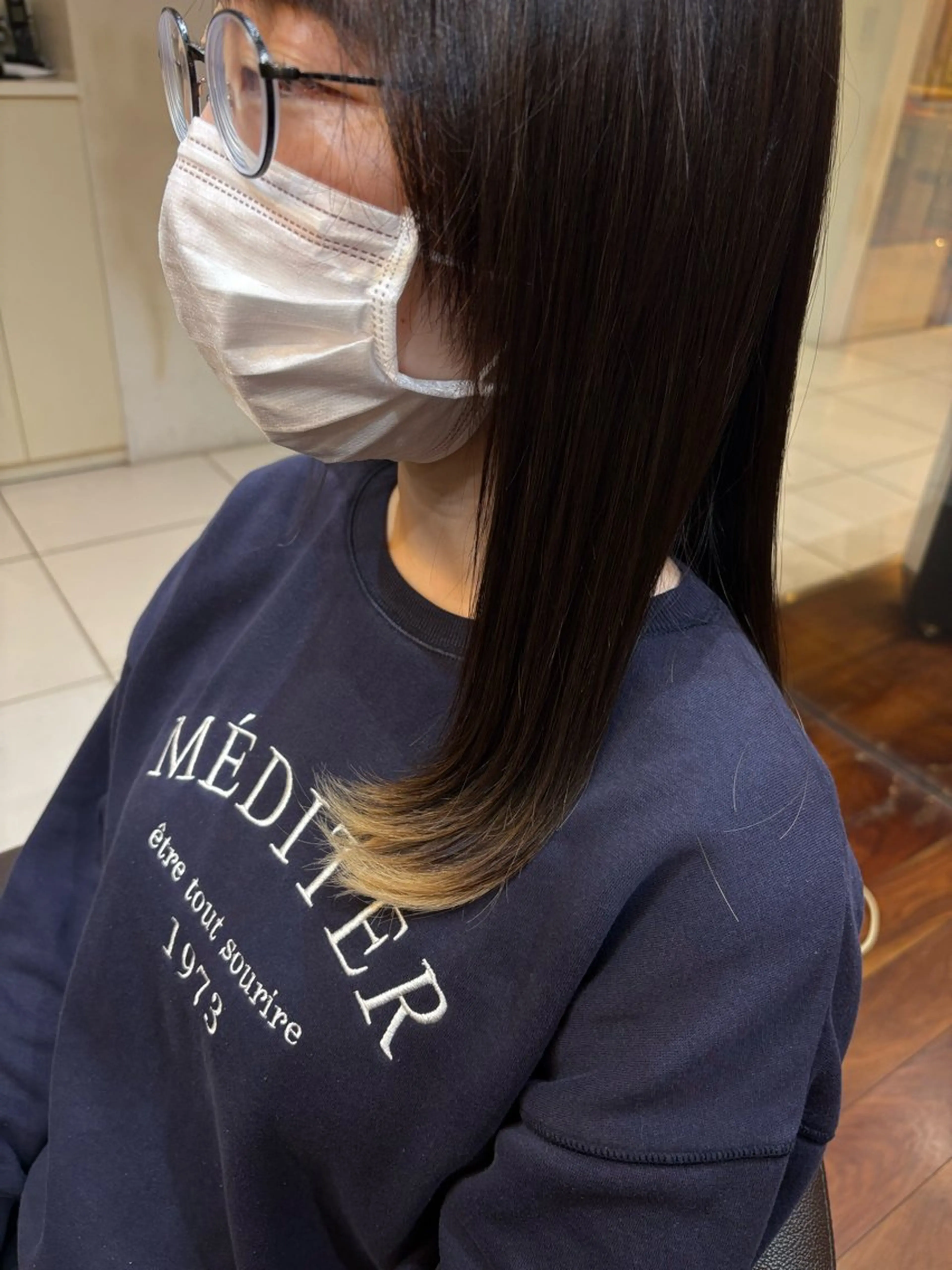 ミディアム カラー ヘアカラー オーガニックカラー/ 髪質改善/暗髪/ボブのヘアスタイル